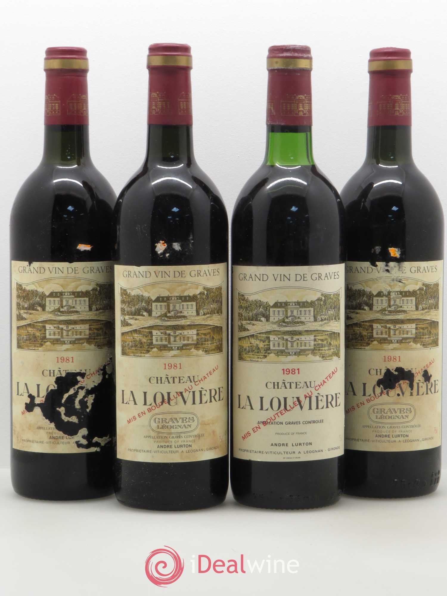 Château la Louvière 1981 - Lot de 4 bouteilles - 0
