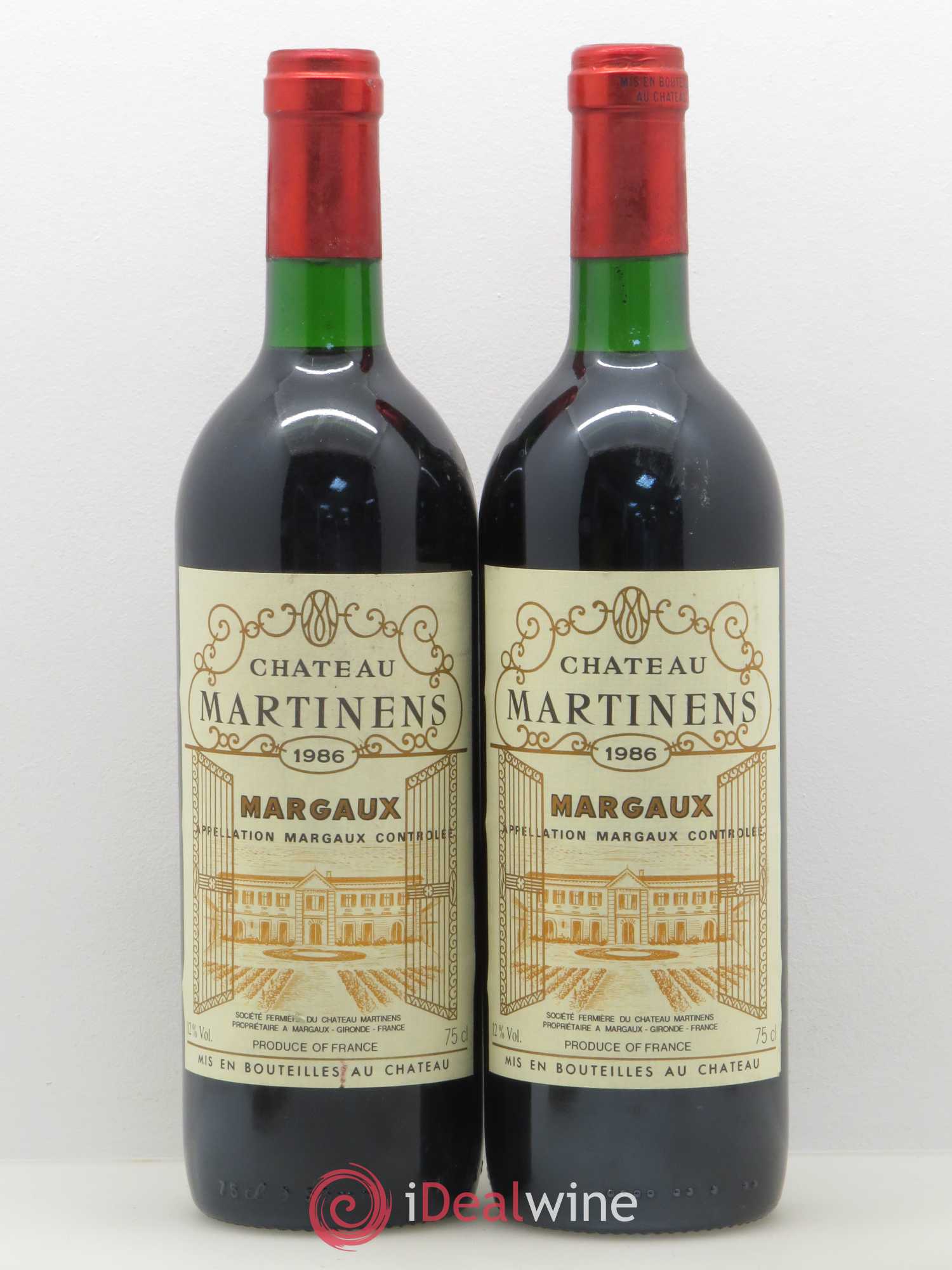 Château Martinens Cru Bourgeois 1986 - Lot de 2 bouteilles - 0