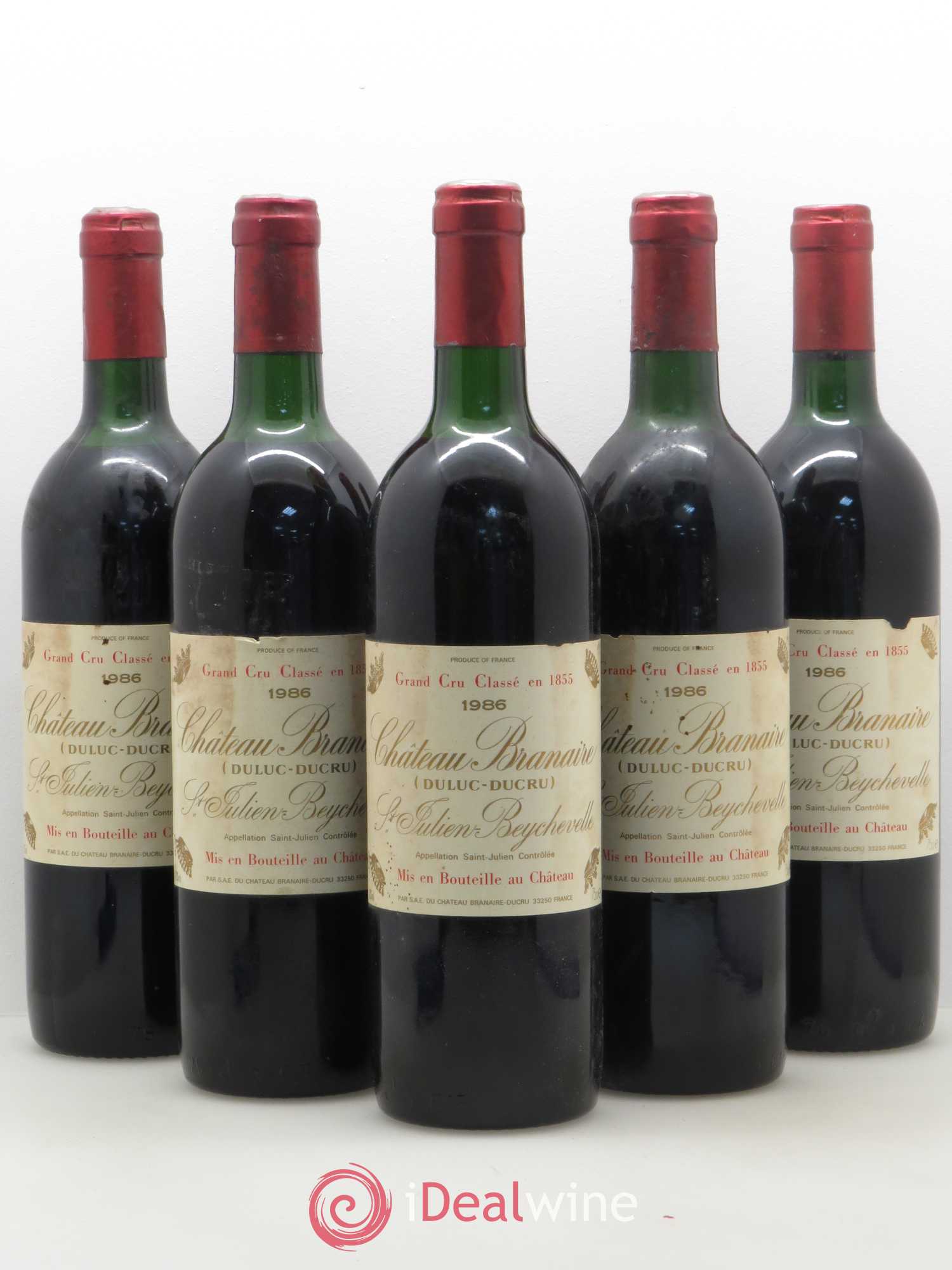 Château Branaire Ducru 4ème Grand Cru Classé 1986 - Lot de 5 bouteilles - 0