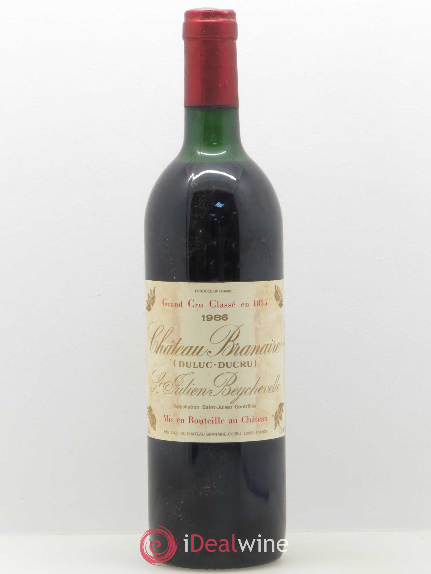 Château Branaire Ducru 4ème Grand Cru Classé 1986 - Lot de 1 bouteille - 0