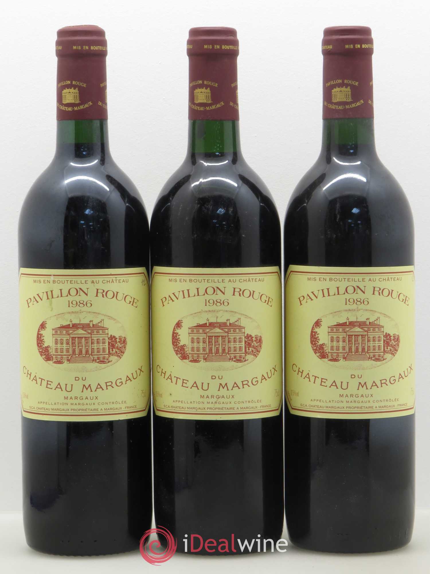 Pavillon Rouge du Château Margaux Second Vin 1986 - Lot de 3 bouteilles - 0