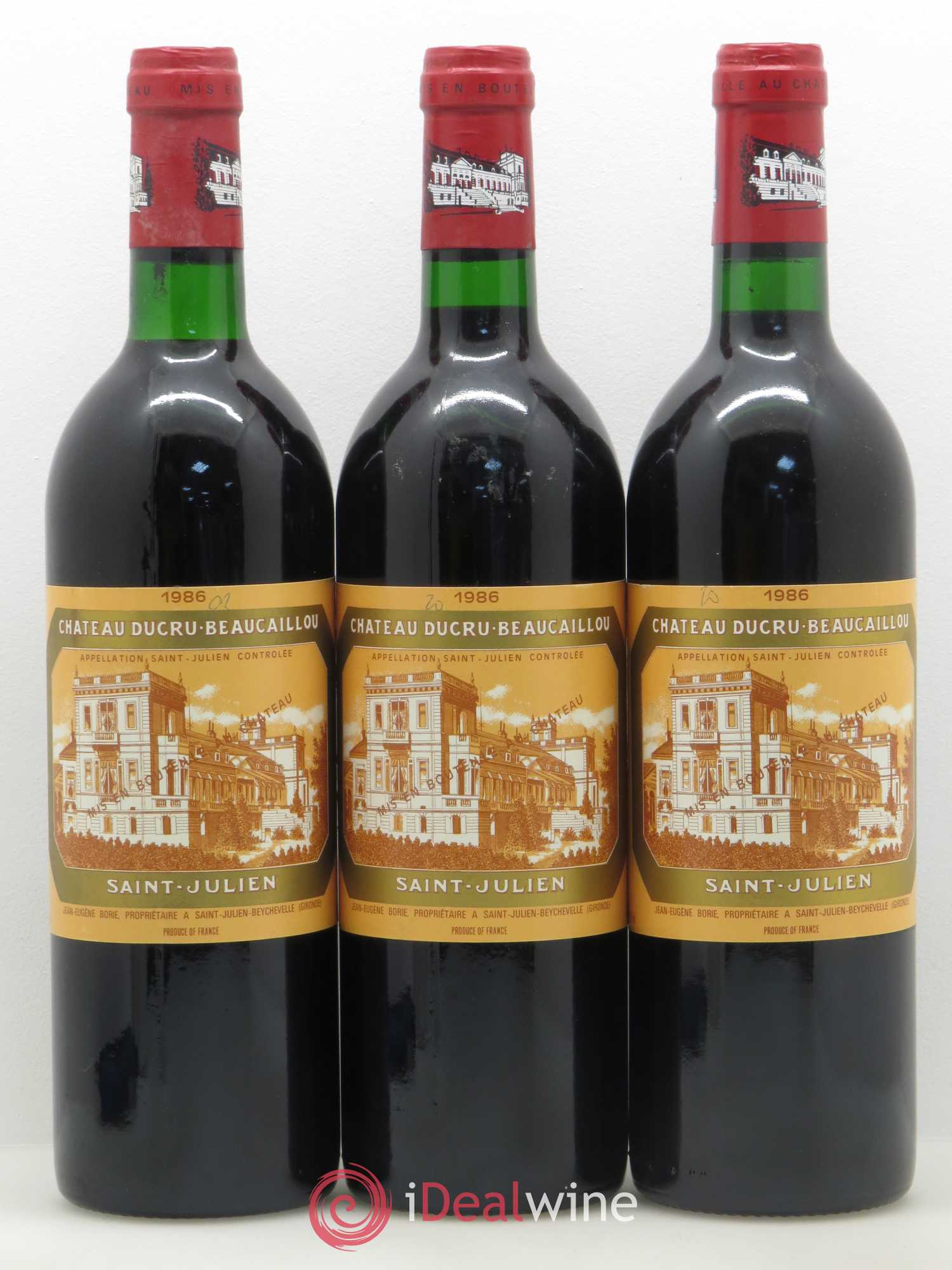 Château Ducru Beaucaillou 2ème Grand Cru Classé 1986 - Lot de 3 bouteilles - 0