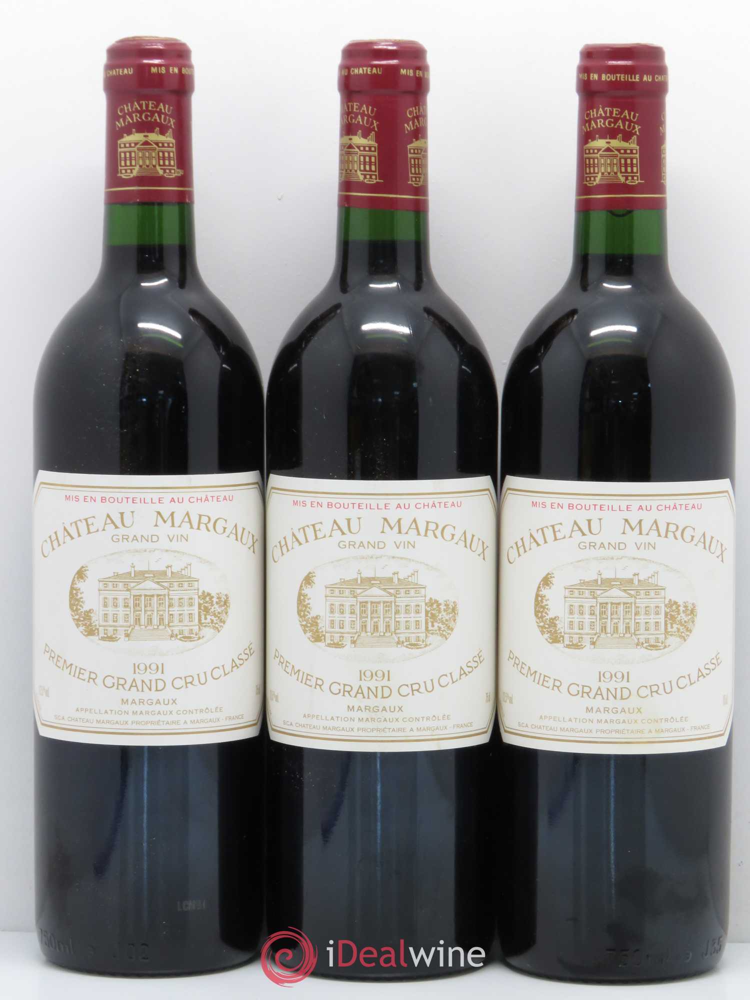 Château Margaux 1er Grand Cru Classé 1991 - Lot de 3 bouteilles - 0