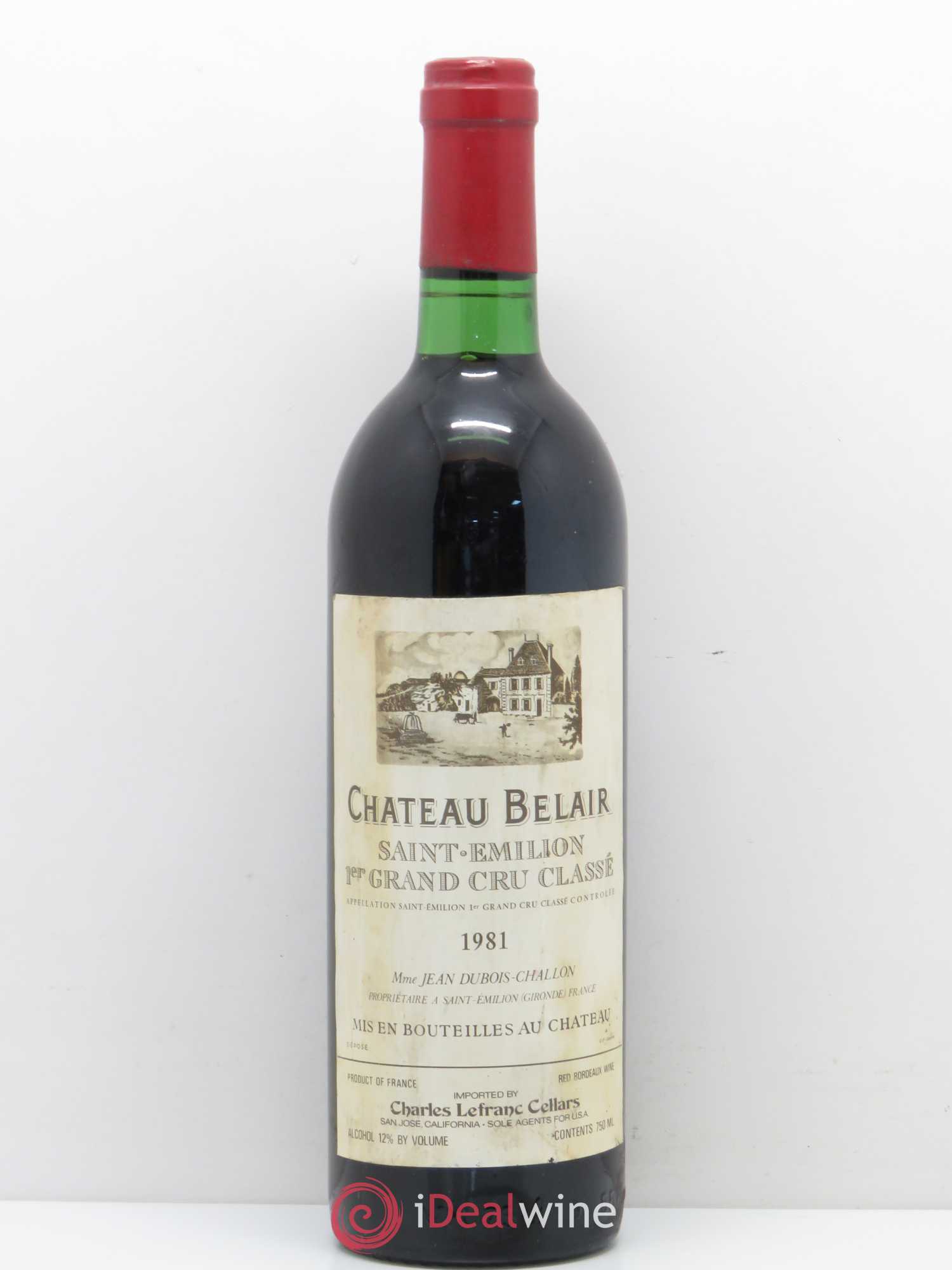 Château Belair (Belair-Monange) 1er Grand Cru Classé B 1981 - Lot de 1 bouteille - 0