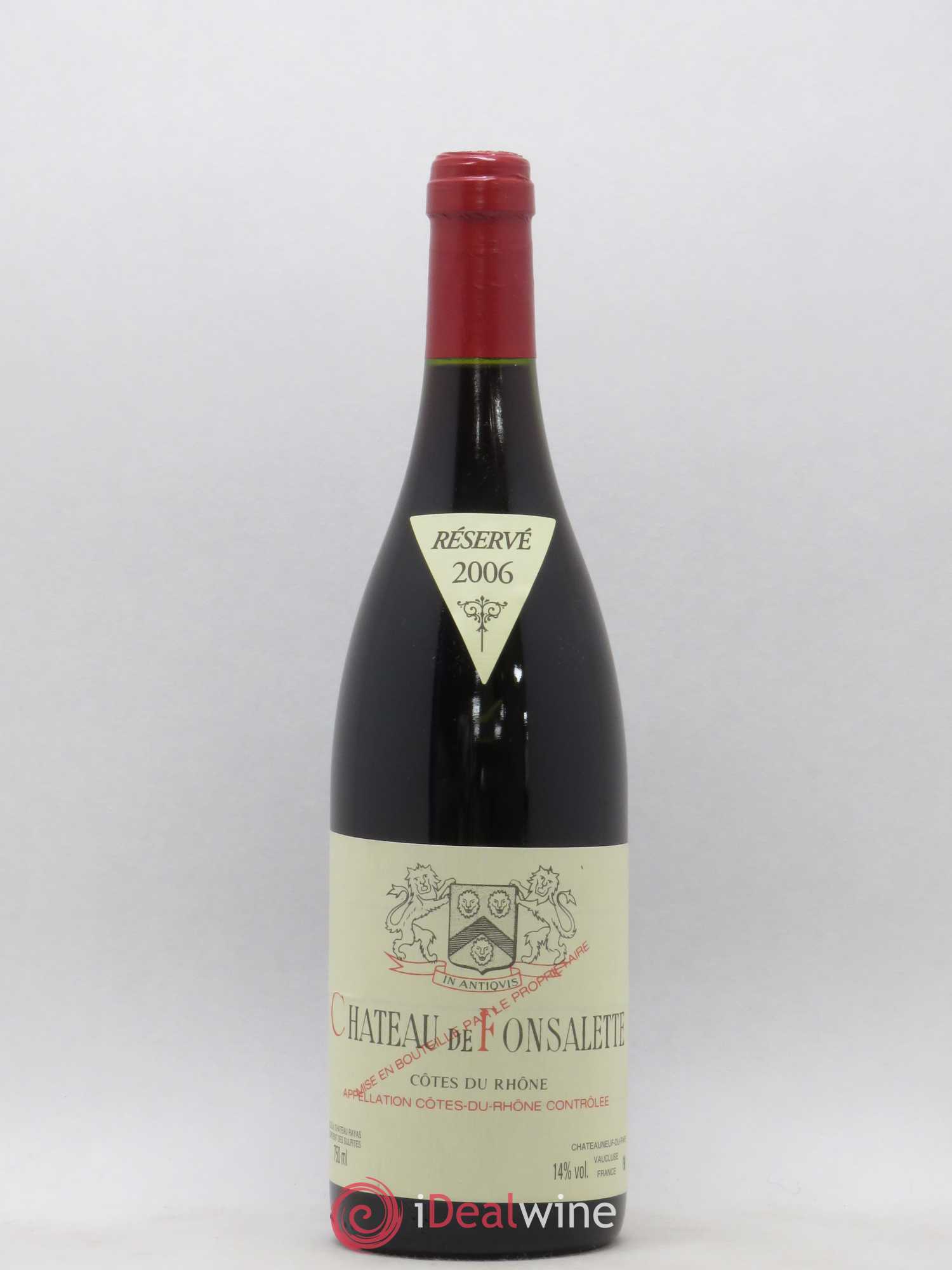 Côtes-du-Rhône Château de Fonsalette Emmanuel Reynaud 2006 - Lot de 1 bouteille - 0