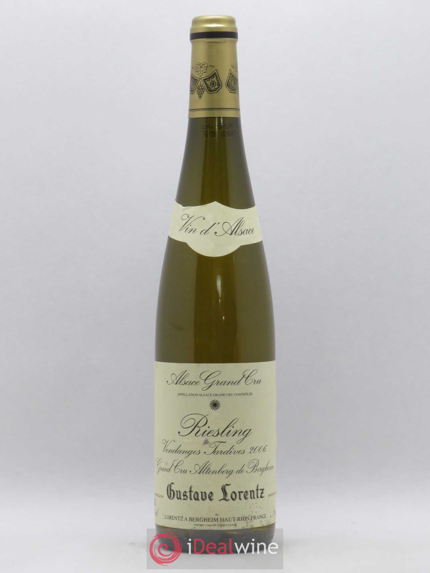 Riesling Grand Cru Altenberg de Bergheim Vendanges Tardives Gustave Lorentz 2006 - Posten von 1 Flasche - 0