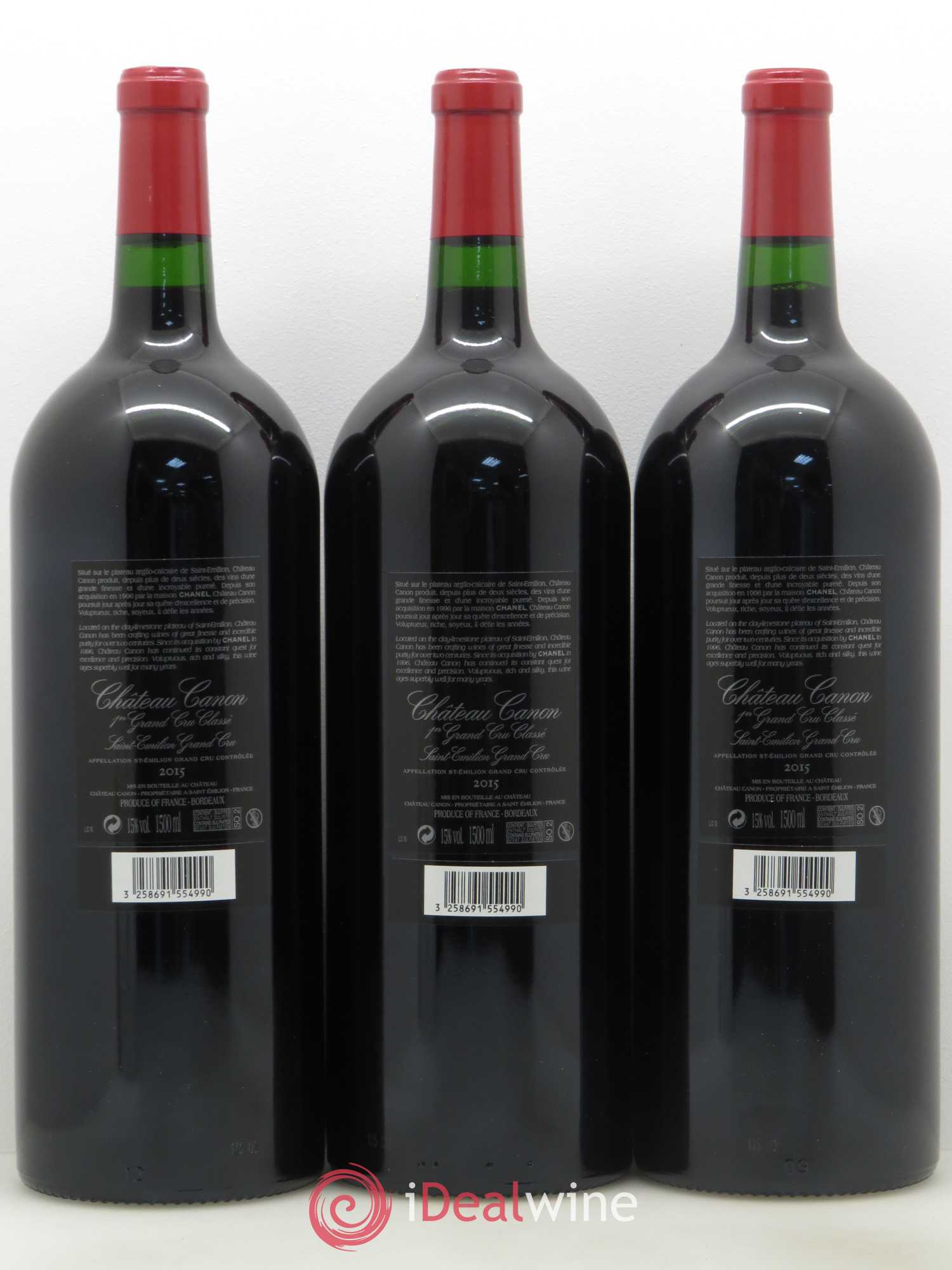 Château Canon 1er Grand Cru Classé B 2015 - Lot de 3 magnums - 1