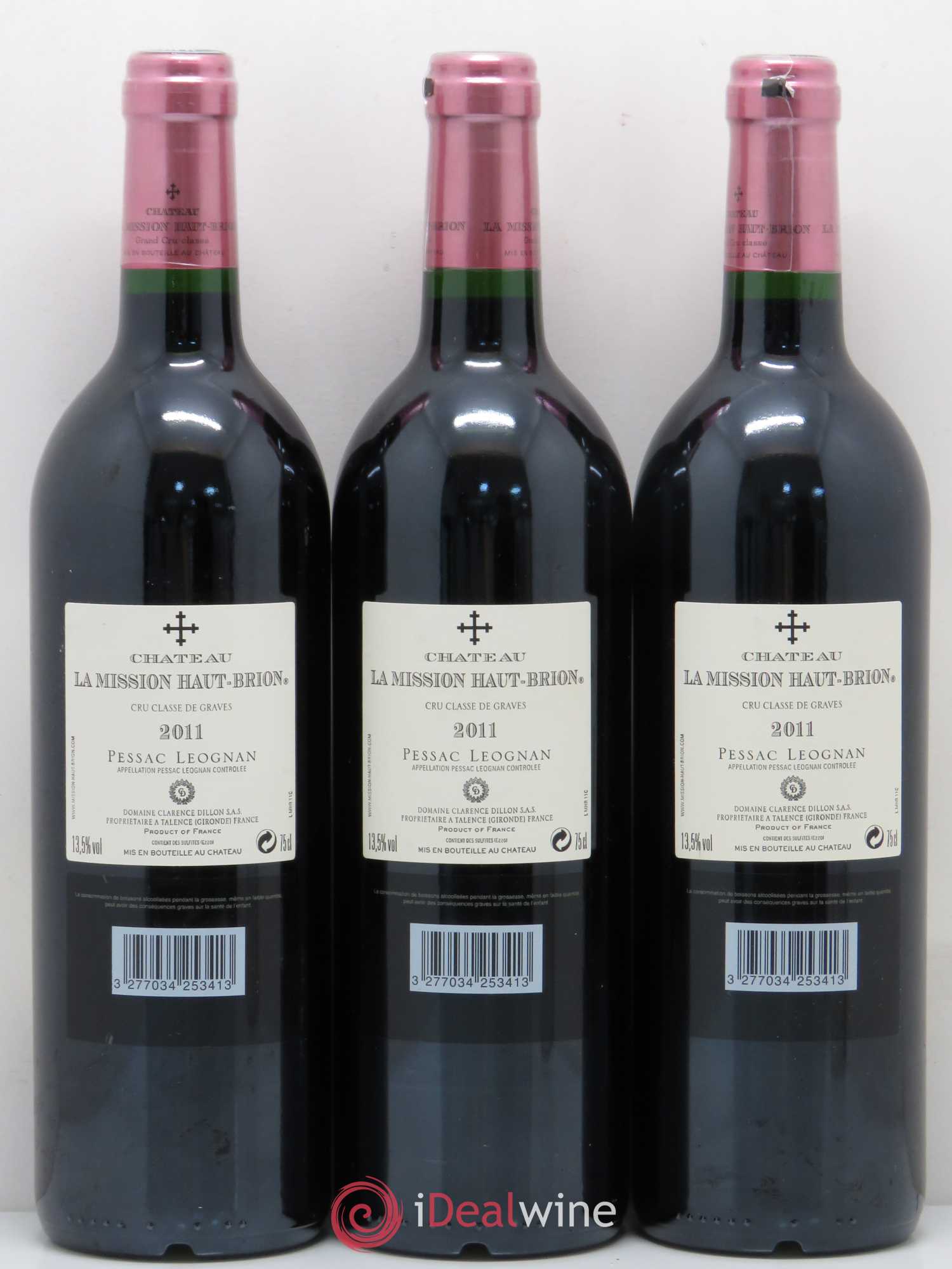 Château la Mission Haut-Brion Cru Classé de Graves 2011 - Lot de 3 bouteilles - 1