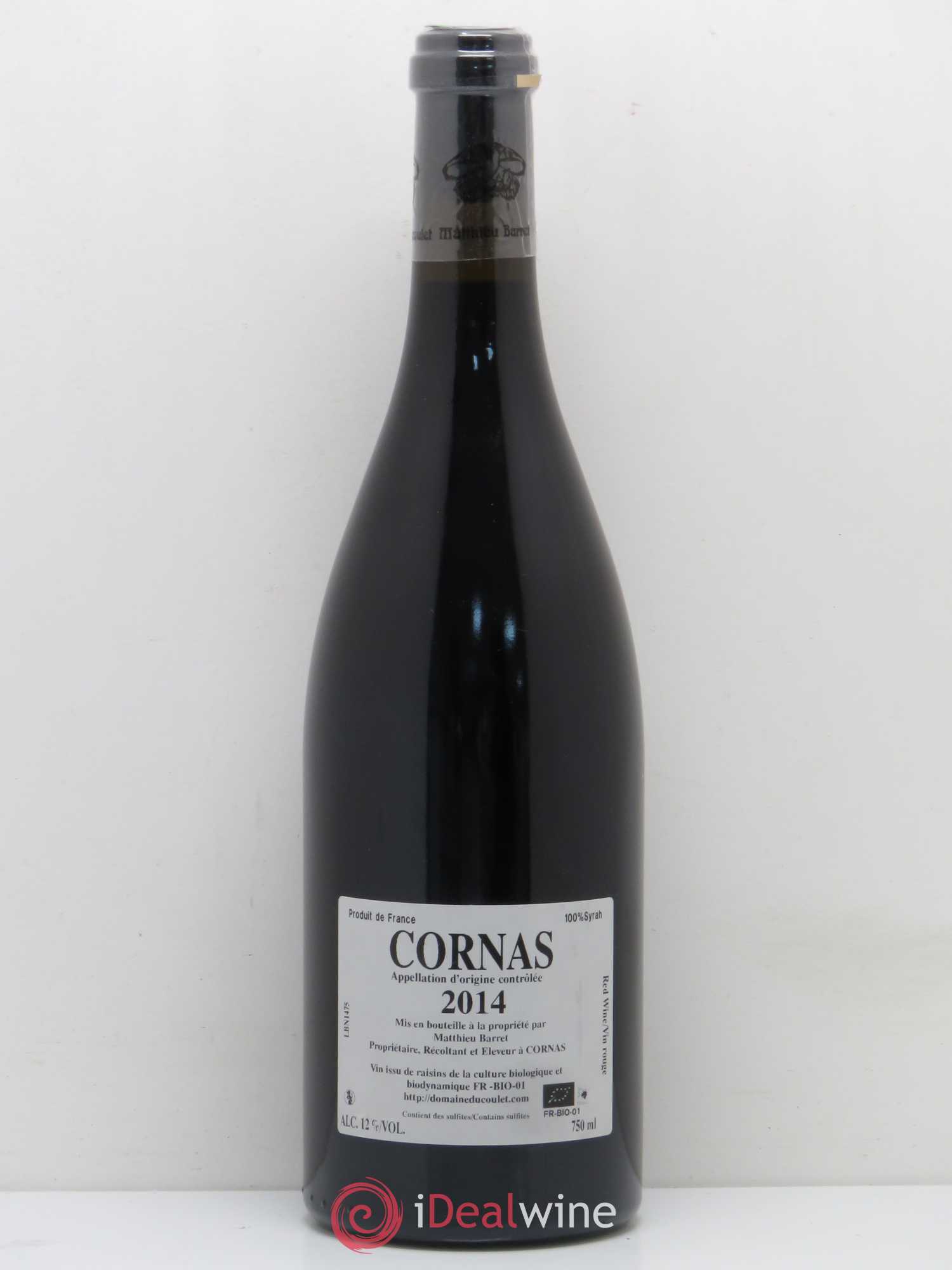 Cornas Billes Noires Coulet (Domaine du) - Matthieu Barret 2014 - Lot de 1 bouteille - 1