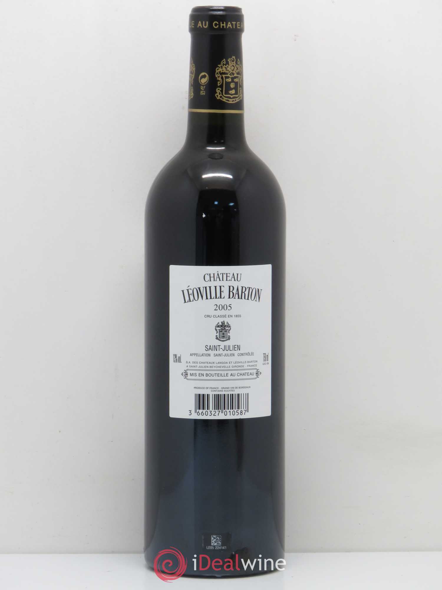 Château Léoville Barton 2ème Grand Cru Classé 2005 - Lot de 1 bouteille - 1