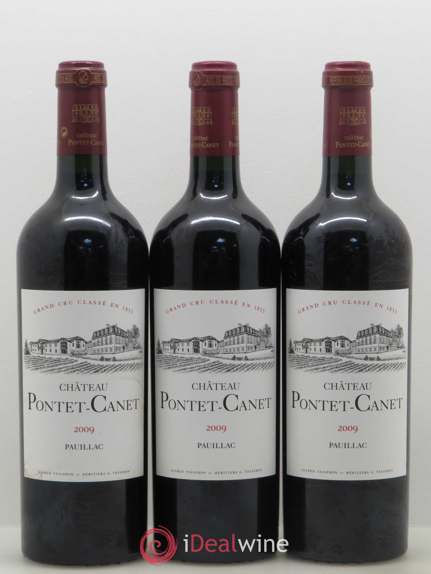 Château Pontet Canet 5ème Grand Cru Classé 2009 - Lot de 3 bouteilles - 0