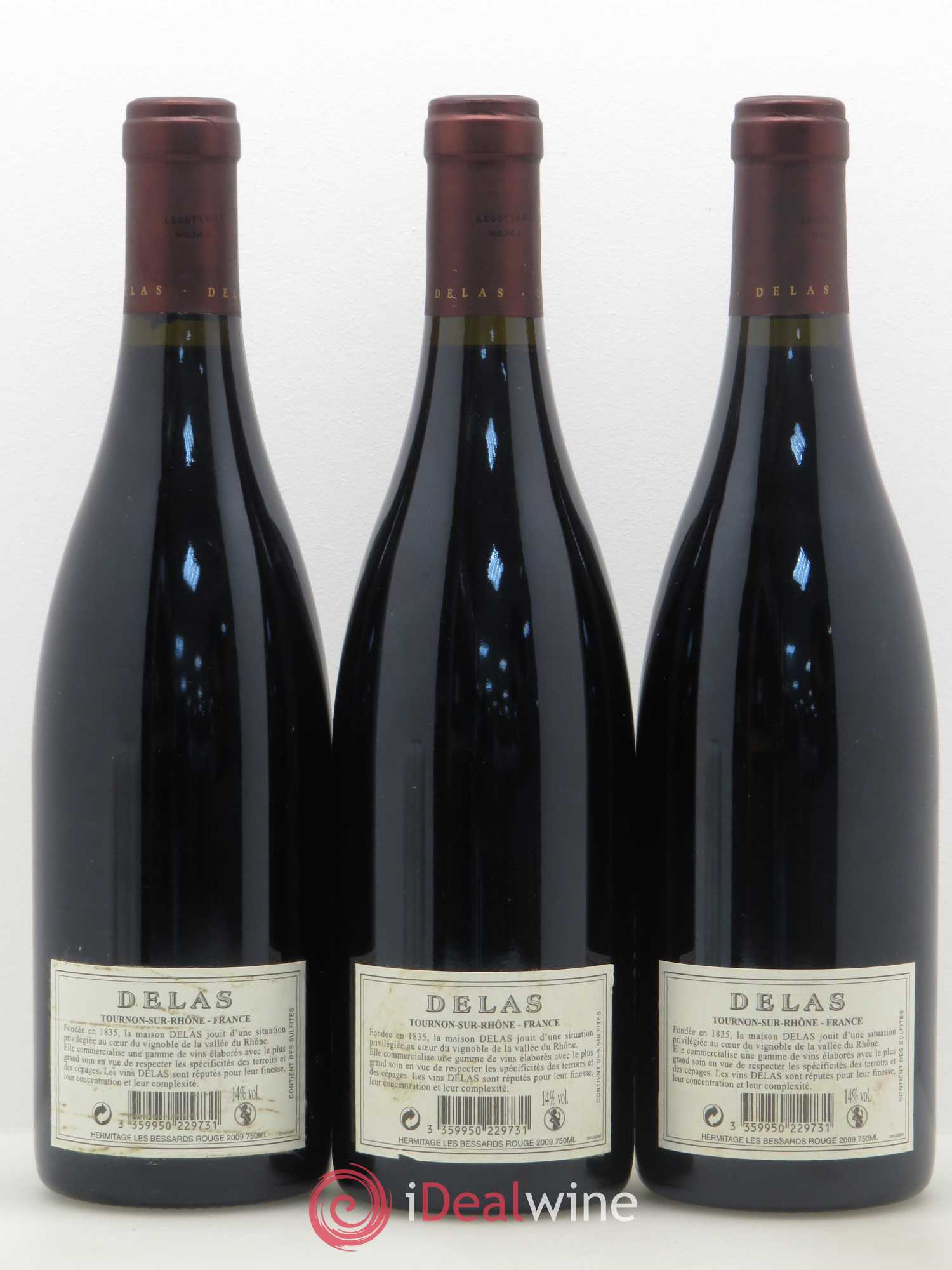 Hermitage Les Bessards Delas Frères 2009 - Lot de 3 bouteilles - 1