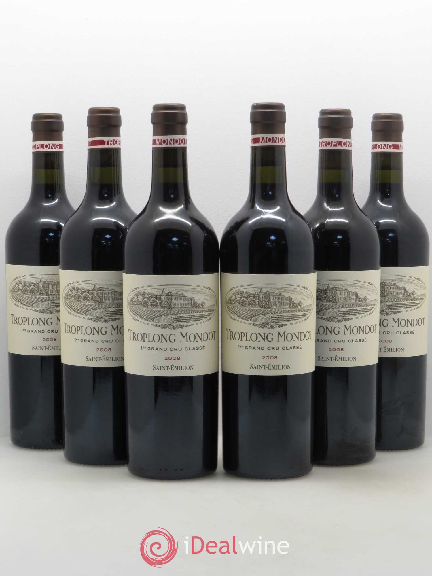 Château Troplong Mondot 1er Grand Cru Classé B 2008 - Lot de 6 bouteilles - 0
