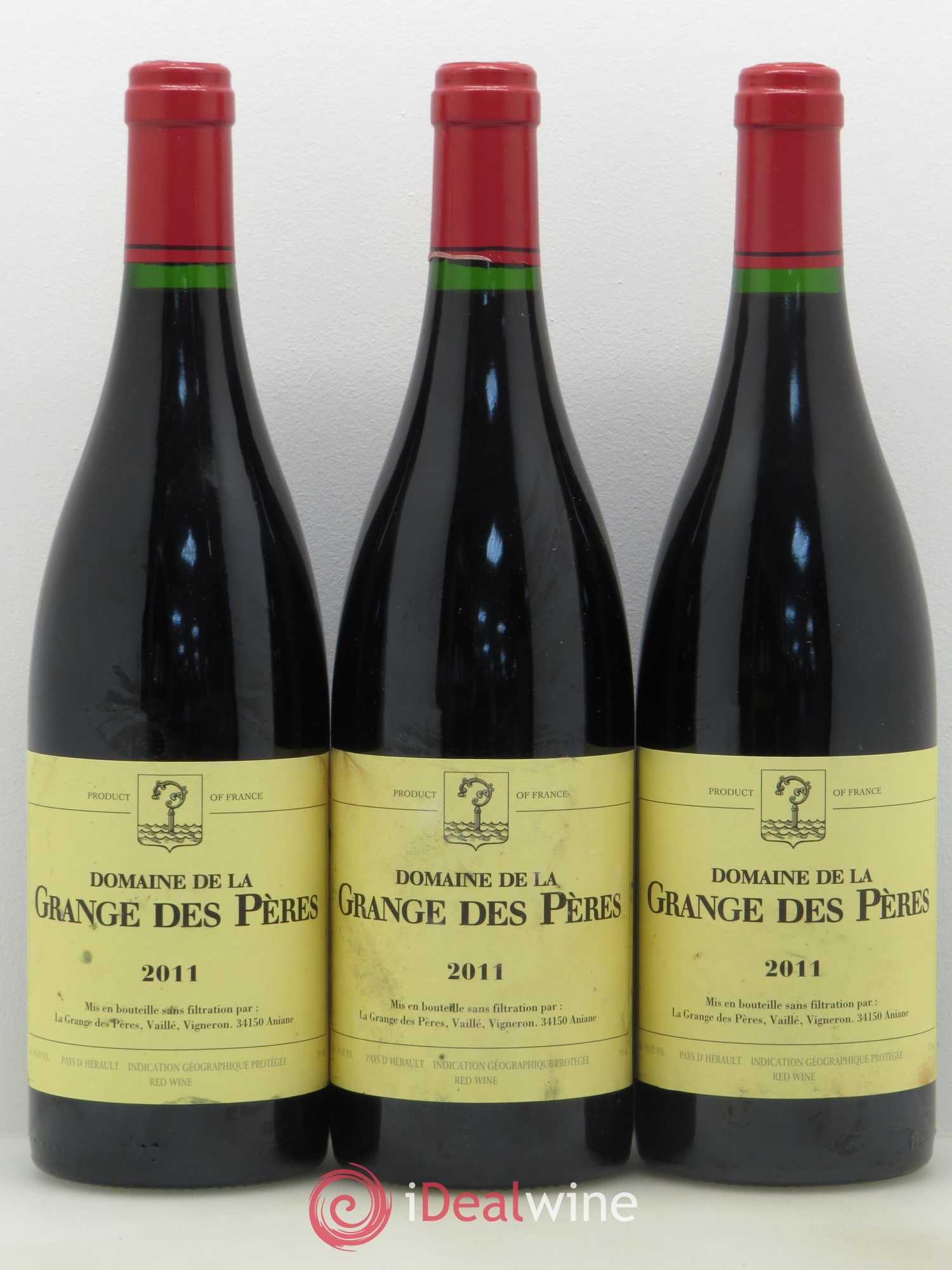 Pays d'Hérault Grange des Pères Laurent Vaillé 2011 - Lot de 3 bouteilles - 0