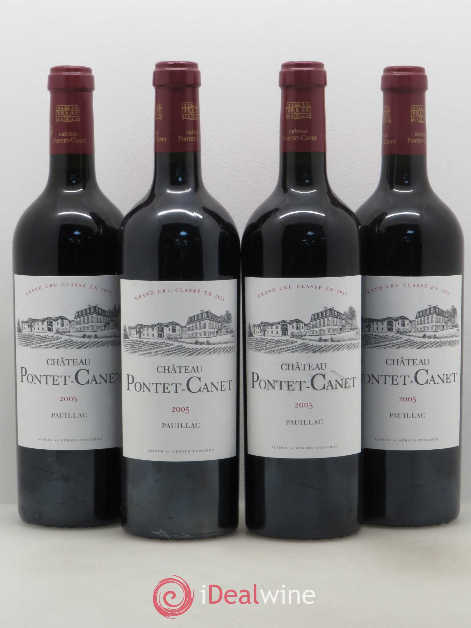 Château Pontet Canet 5ème Grand Cru Classé 2005 - Lot de 4 bouteilles - 0
