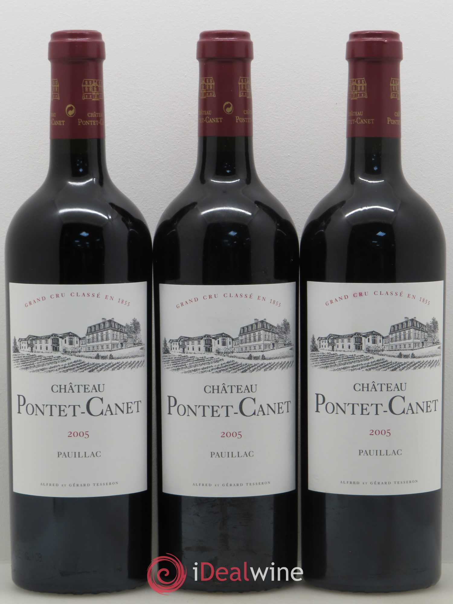 Château Pontet Canet 5ème Grand Cru Classé 2005 - Lot de 3 bouteilles - 0