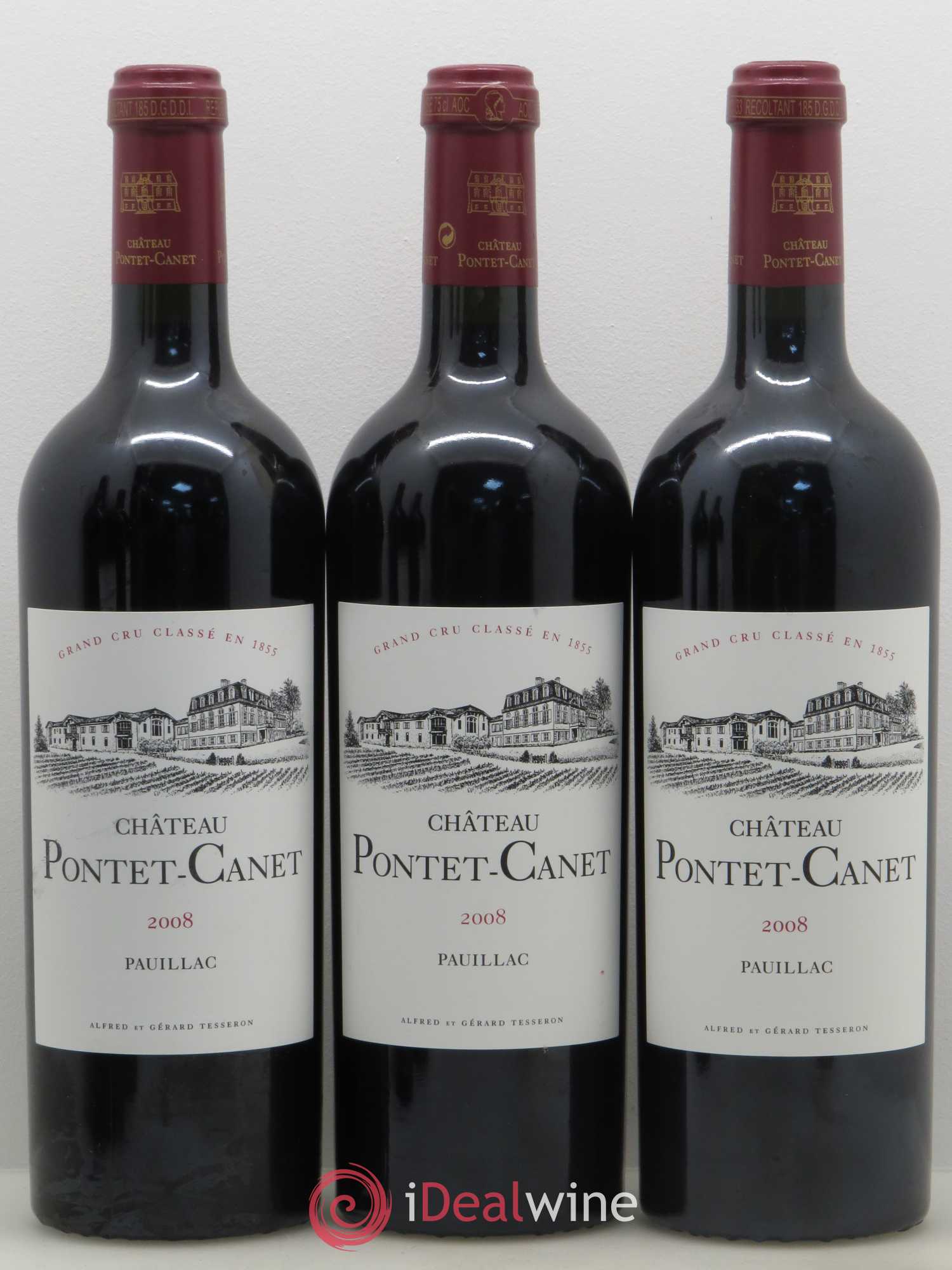 Château Pontet Canet 5ème Grand Cru Classé 2008 - Lot de 5 bouteilles - 1