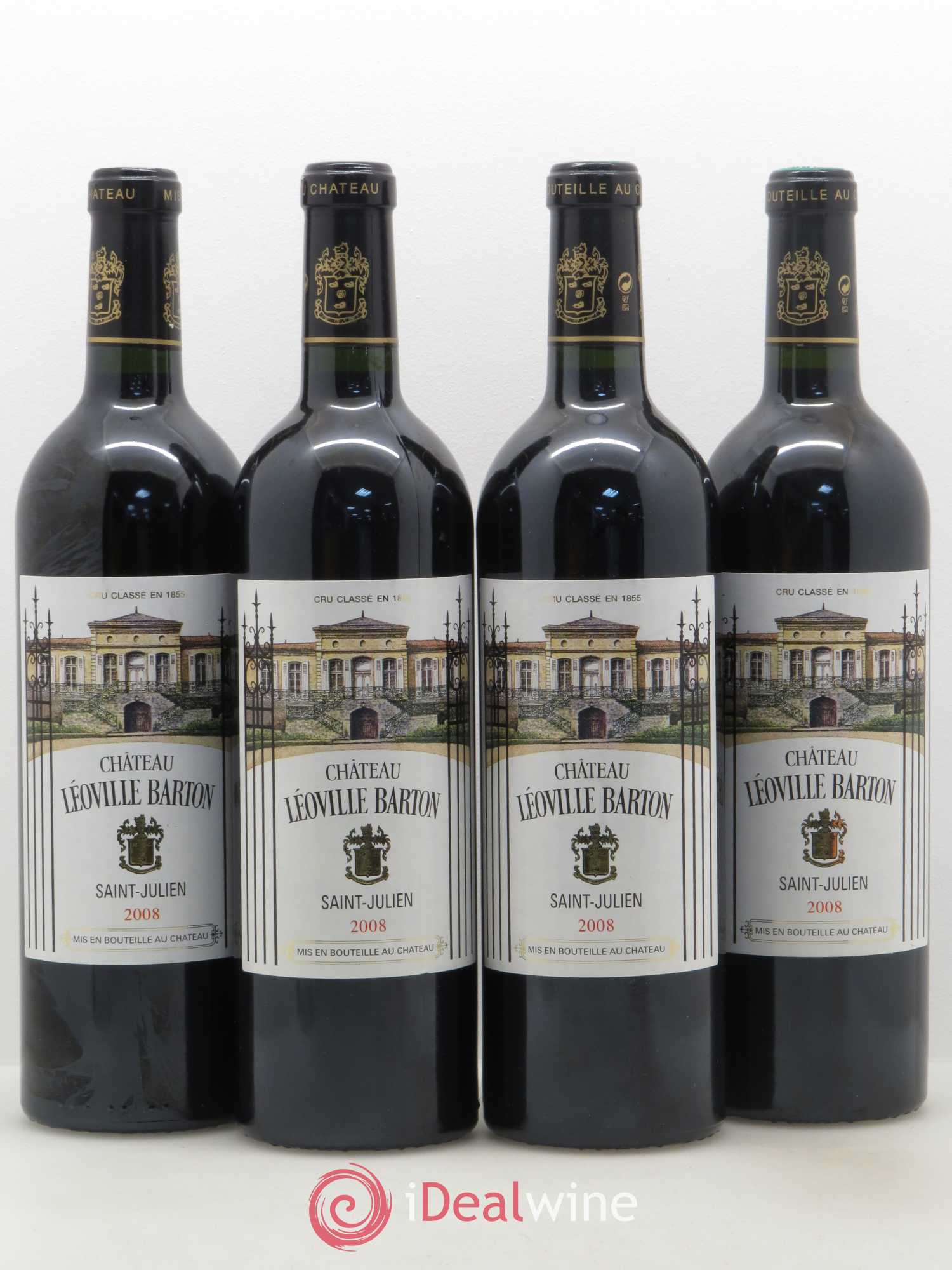 Château Léoville Barton 2ème Grand Cru Classé 2008 - Lot de 4 bouteilles - 0