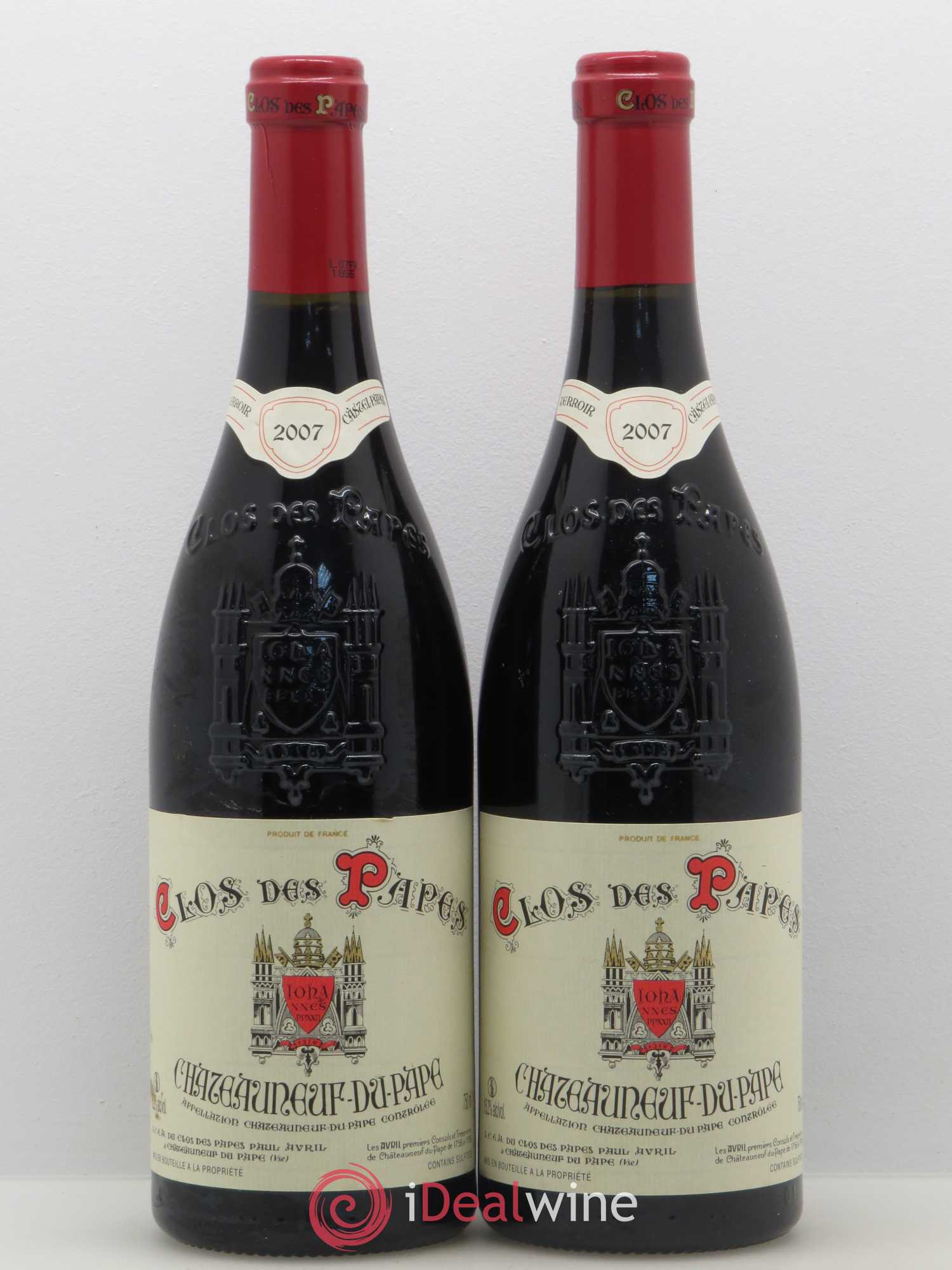 Châteauneuf-du-Pape Clos des Papes - Paul Avril 2007 - Lot de 2 bouteilles - 0