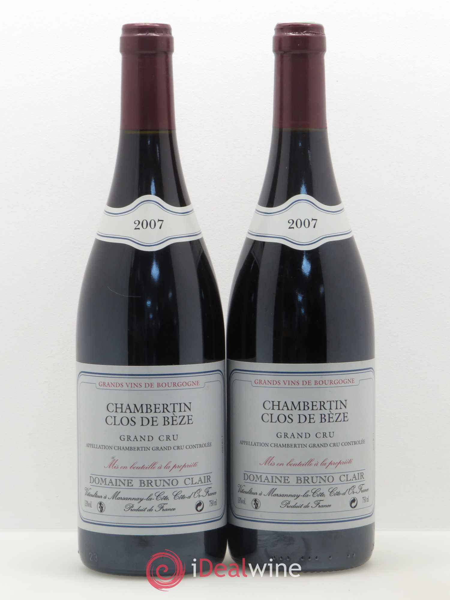 Chambertin Clos de Bèze Grand Cru Bruno Clair (Domaine) 2007 - Lot de 2 bouteilles - 0