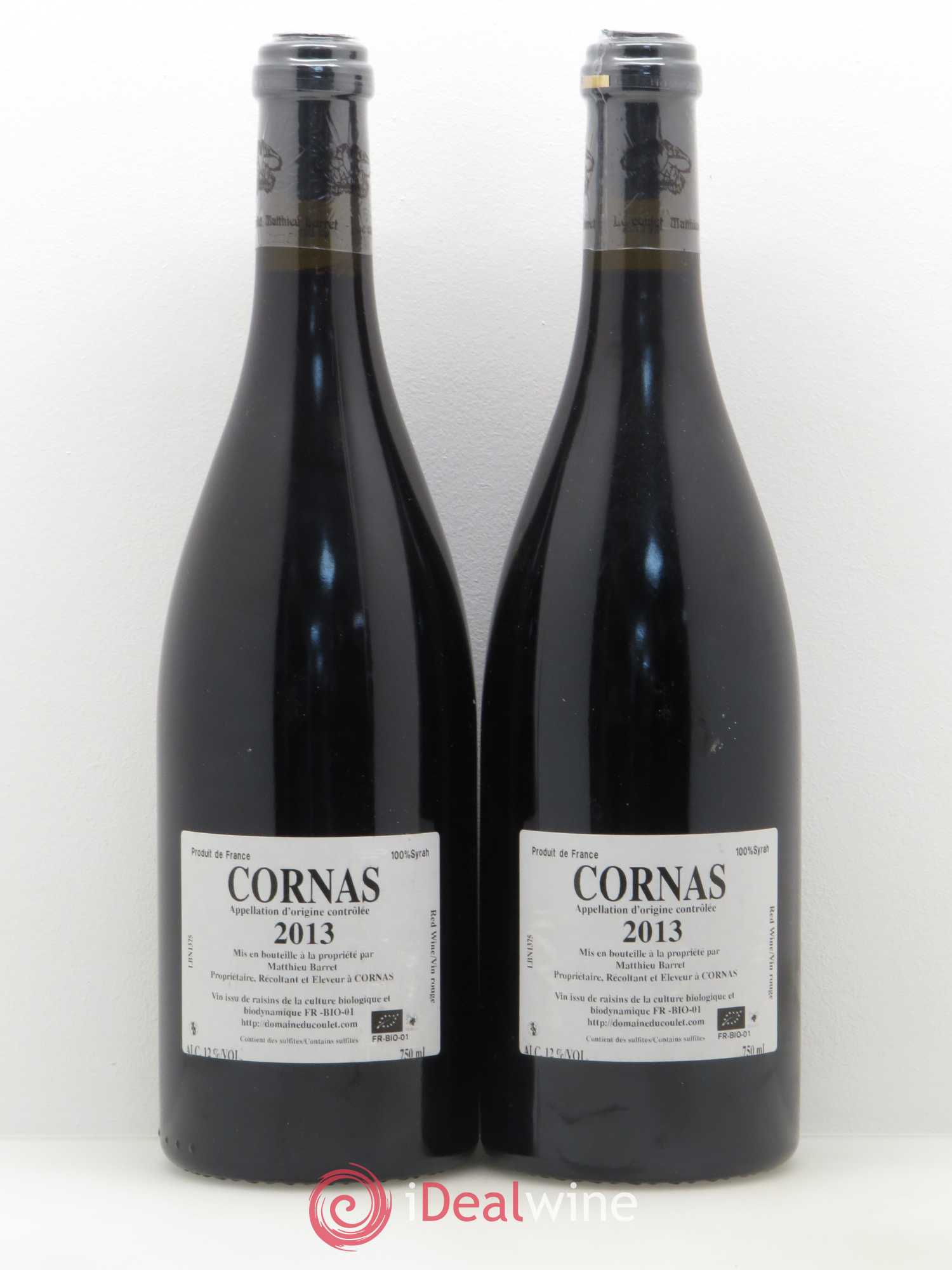 Cornas Billes Noires Coulet (Domaine du) - Matthieu Barret 2013 - Lot de 2 bouteilles - 1