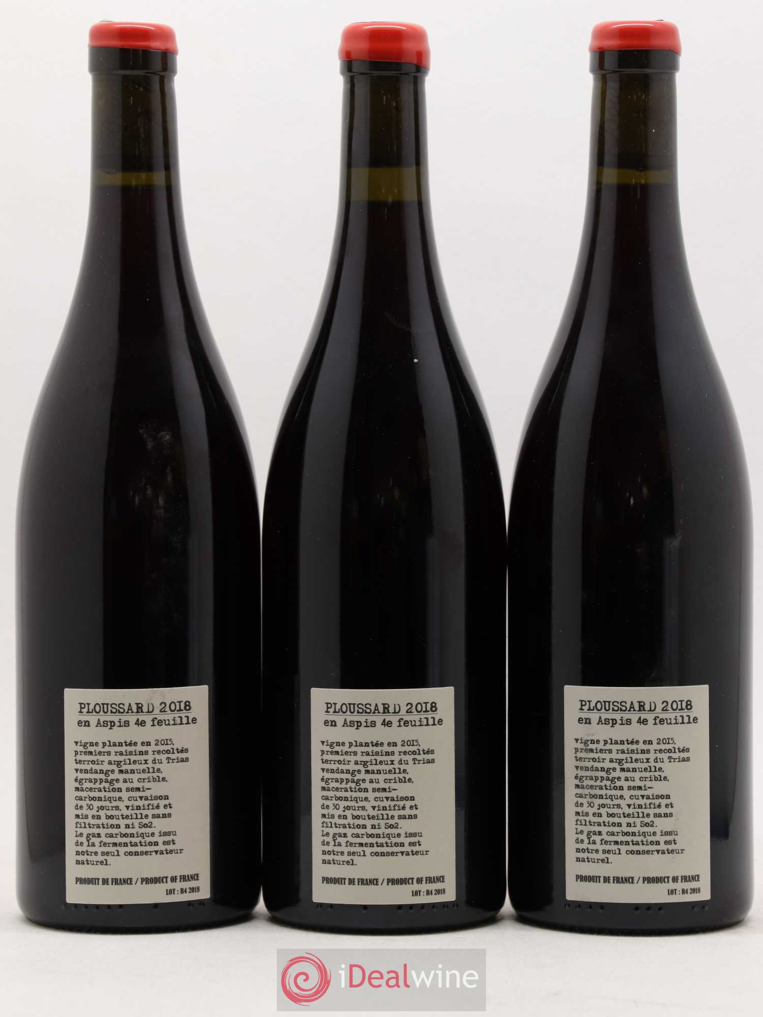 Arbois-Pupillin Ploussard En Aspis Adeline Houillon & Renaud Bruyère 4e feuille 2018 - Lot de 3 bouteilles - 1