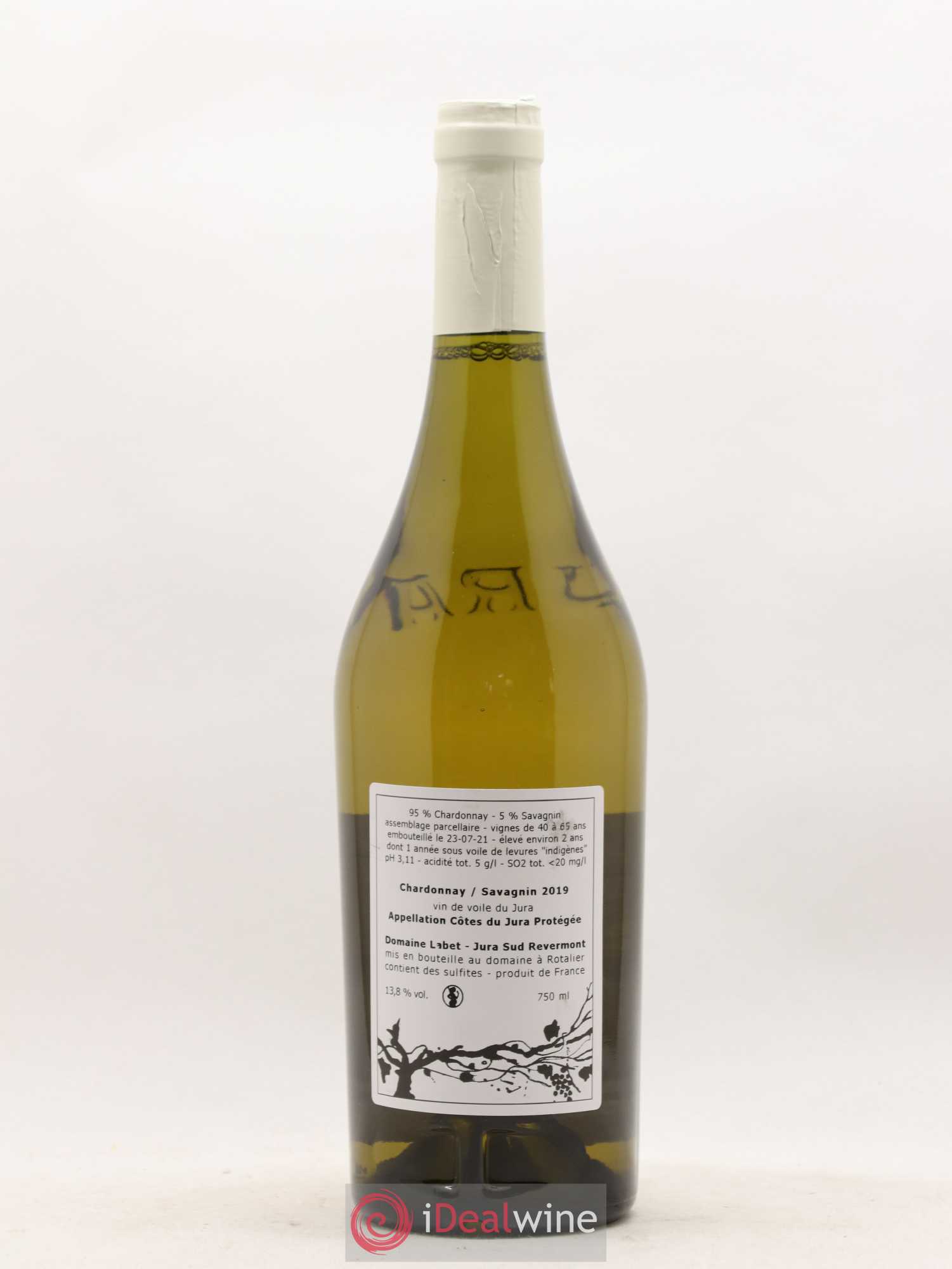 Côtes du Jura Vin de Voile Chardonnay-Savagnin cuvée de garde Romain - Julien - Charline Labet 2019 - Lot de 1 bouteille - 1