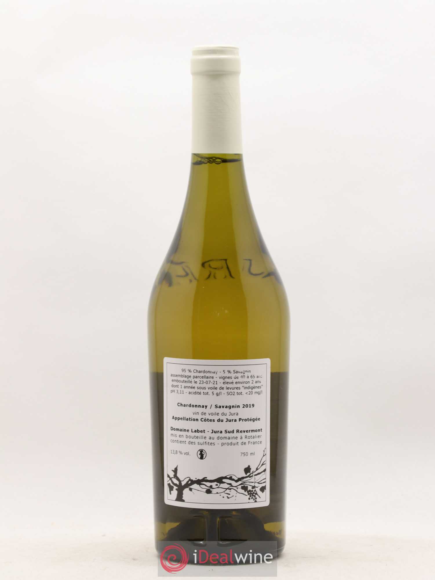 Côtes du Jura Vin de Voile Chardonnay-Savagnin cuvée de garde Romain - Julien - Charline Labet 2019 - Lot de 1 bouteille - 1