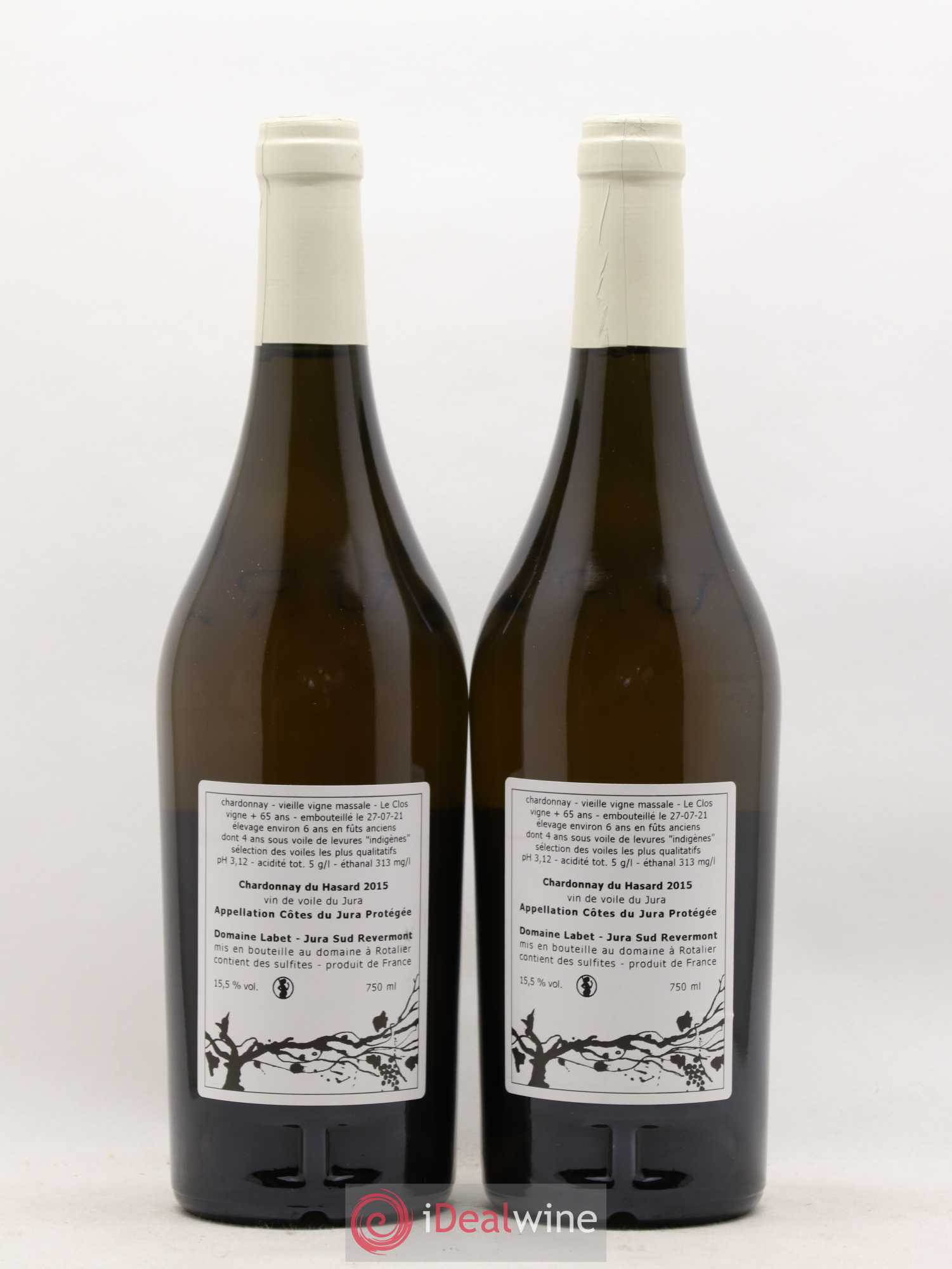 Côtes du Jura Vin de voile Chardonnay du Hasard Romain - Julien - Charline Labet 2015 - Lot de 2 bouteilles - 1