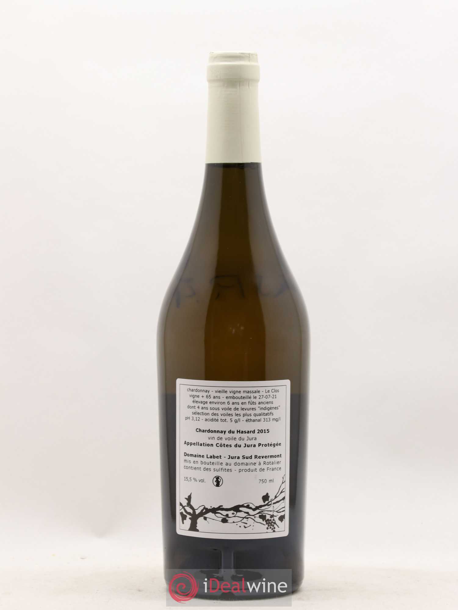 Côtes du Jura Vin de voile Chardonnay du Hasard Romain - Julien - Charline Labet 2015 - Lot de 1 bouteille - 1
