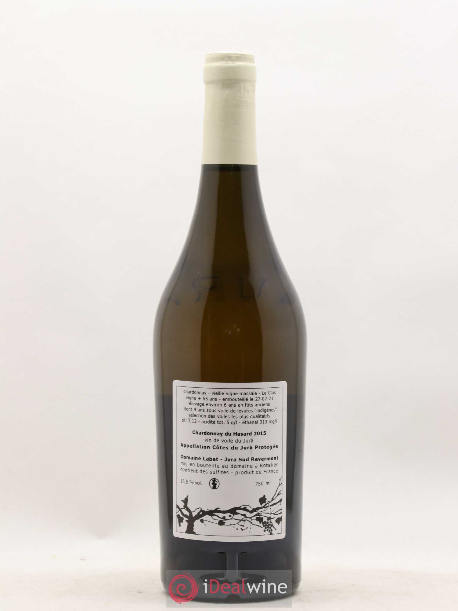 Côtes du Jura Vin de voile Chardonnay du Hasard Romain - Julien - Charline Labet 2015 - Lot de 1 bouteille - 1