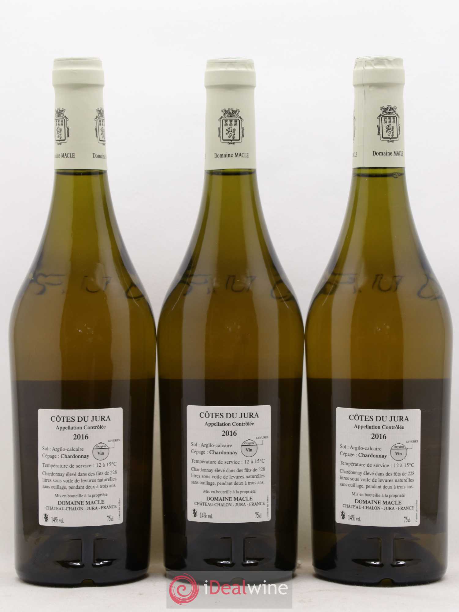 Côtes du Jura Chardonnay sous voile Jean Macle 2016 - Lot de 3 bouteilles - 1