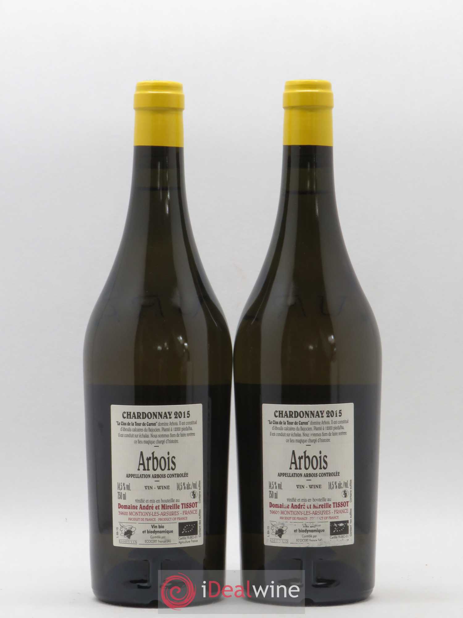 Arbois Chardonnay Le Clos de la Tour de Curon Bénédicte et Stéphane Tissot 2015 - Lot de 2 bouteilles - 1