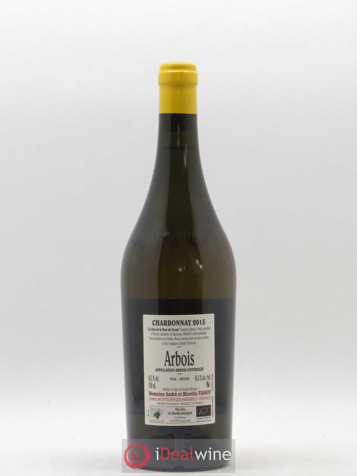 Arbois Chardonnay Le Clos de la Tour de Curon Bénédicte et Stéphane Tissot 2015 - Lot de 1 bouteille - 1
