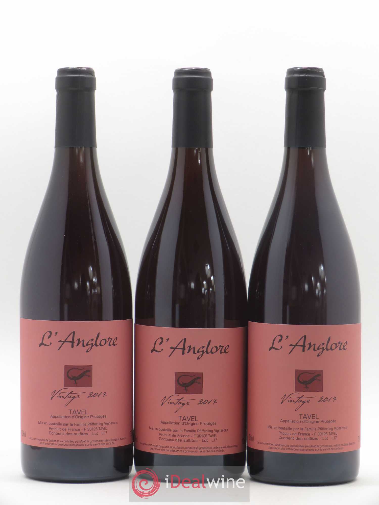 Tavel Vintage L'Anglore 2017 - Lot de 3 bouteilles - 0