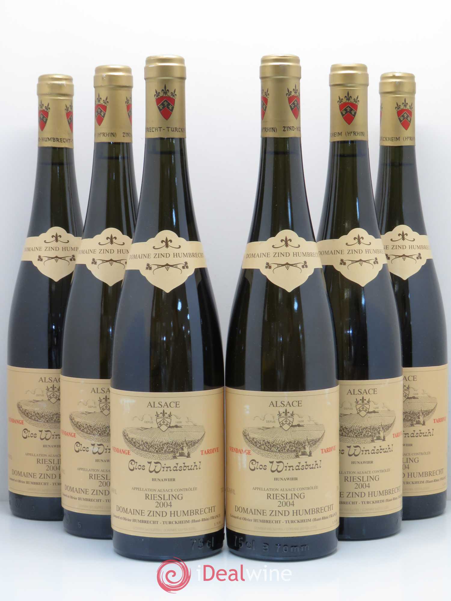 Alsace Riesling Vendanges Tardives Zind-Humbrecht (Domaine) Clos Windsbuhl 2004 - Lotto di 6 bottiglie - 0