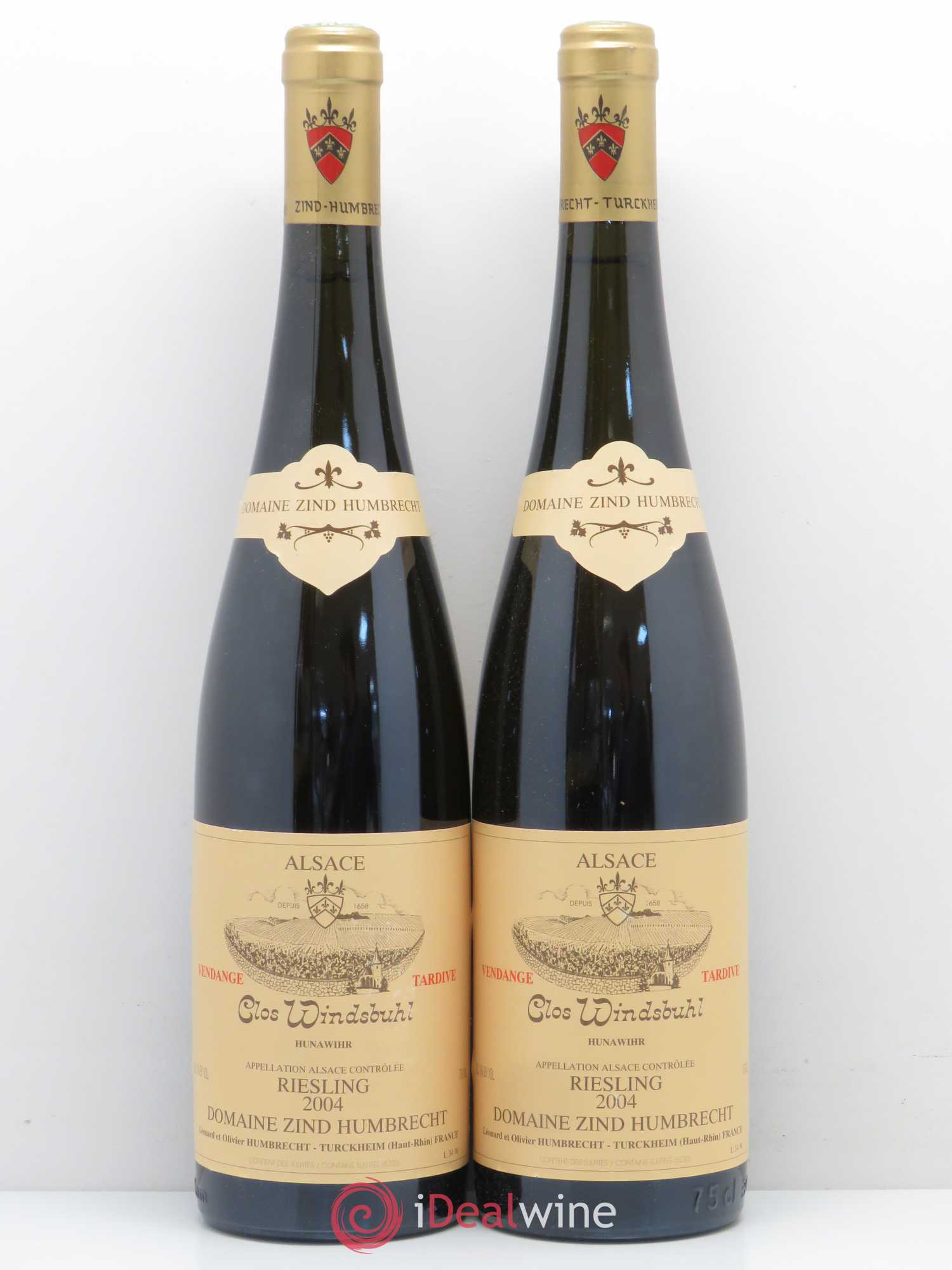 Alsace Riesling Vendanges Tardives Zind-Humbrecht (Domaine) Clos Windsbuhl 2004 - Lotto di 2 bottiglie - 0