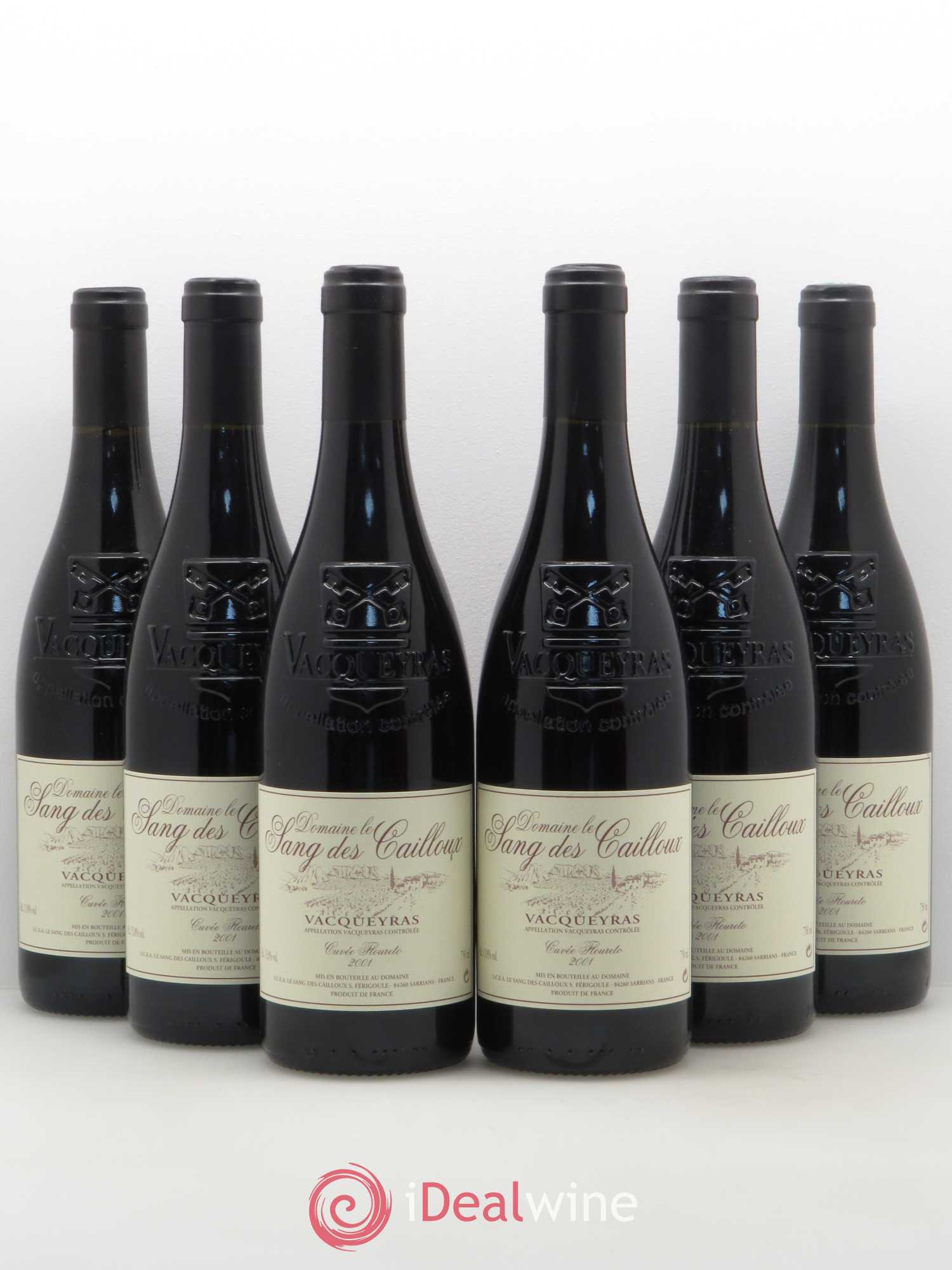 Vacqueyras Floureto Le Sang des Cailloux 2001 - Lot de 6 bouteilles - 0