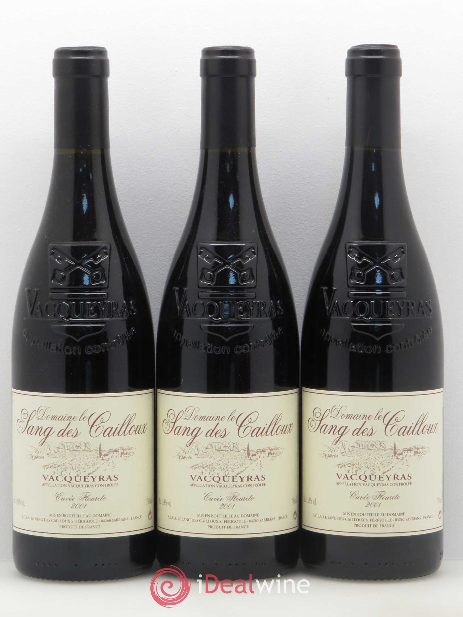Vacqueyras Floureto Le Sang des Cailloux 2001 - Lot de 3 bouteilles - 0
