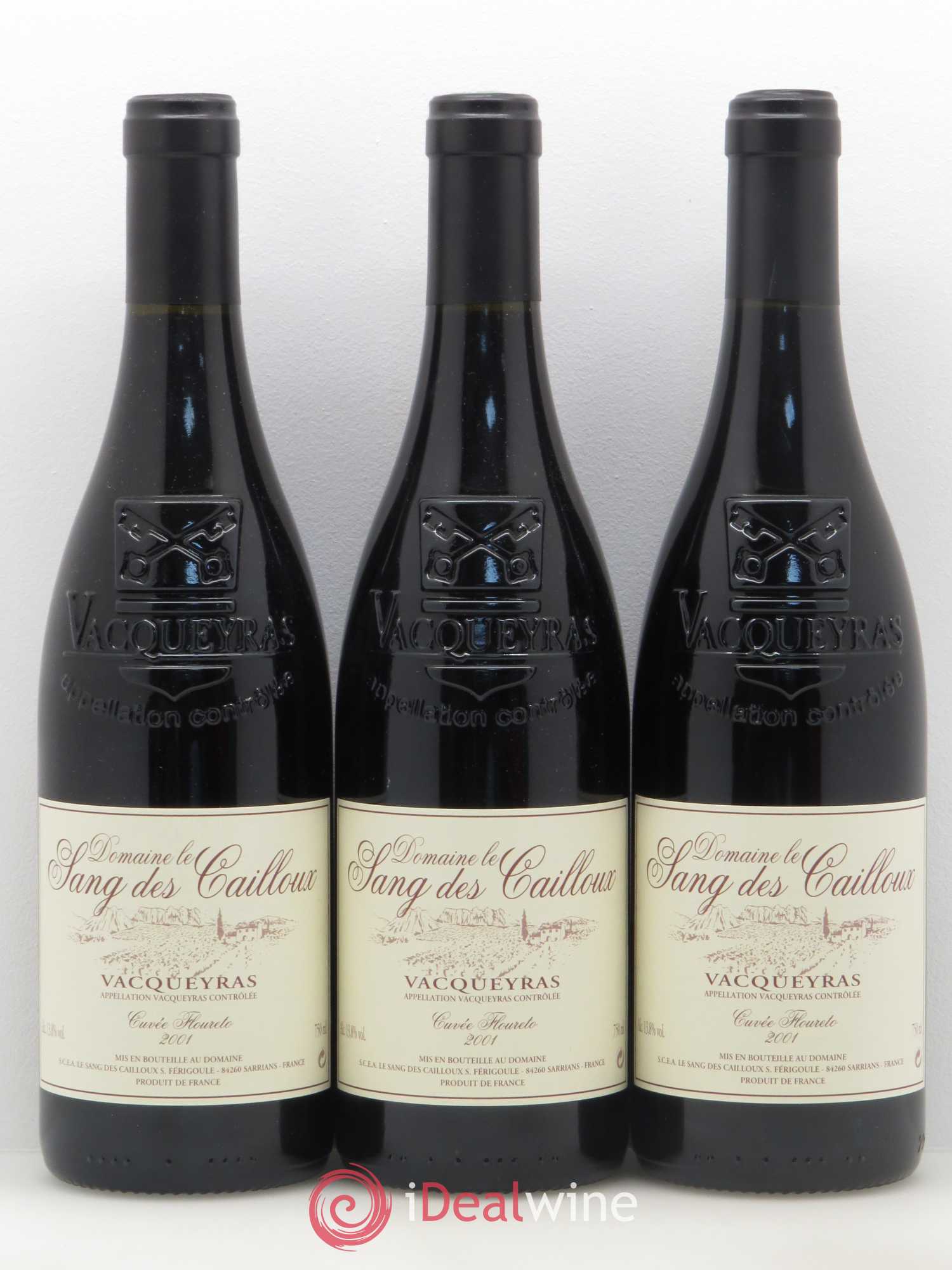 Vacqueyras Floureto Le Sang des Cailloux 2001 - Lot de 3 bouteilles - 0
