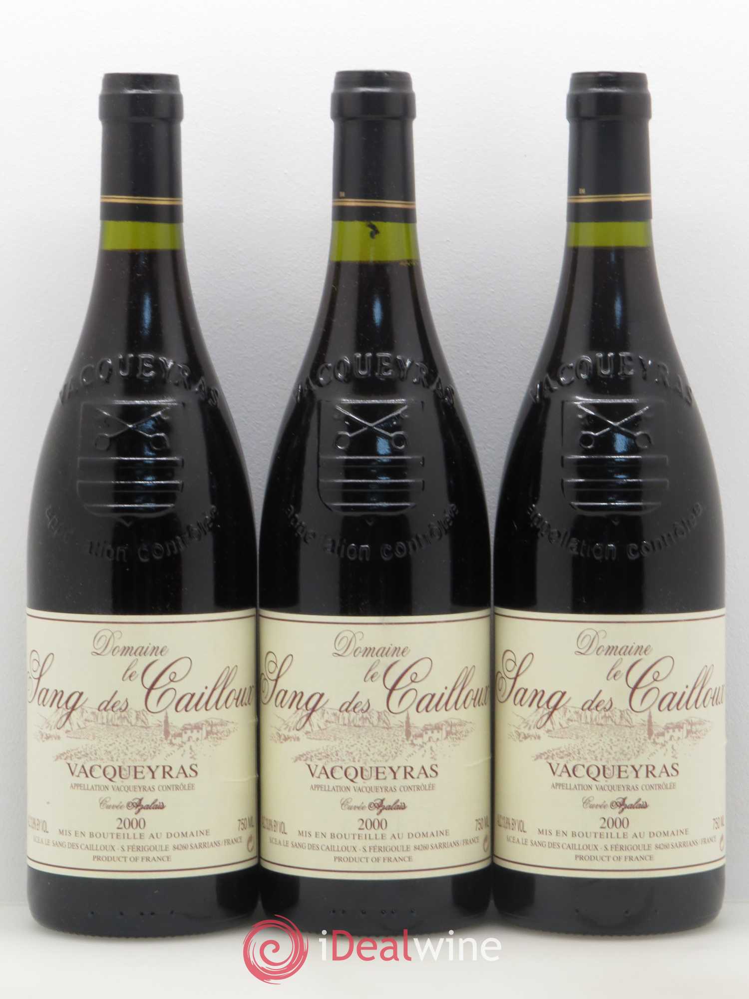 Vacqueyras Azalaïs Le Sang des Cailloux 2000 - Lot de 3 bouteilles - 0