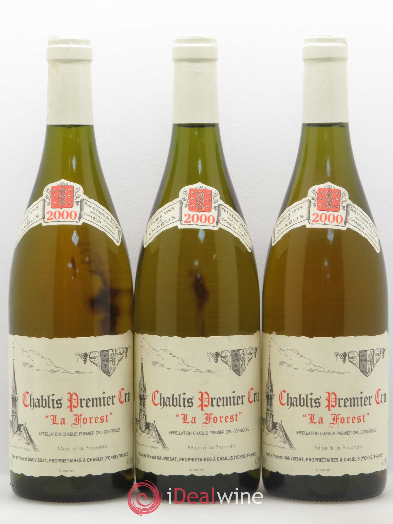 Chablis 1er Cru La Forest Vincent Dauvissat (Domaine) 2000 - Lot de 3 bouteilles - 0
