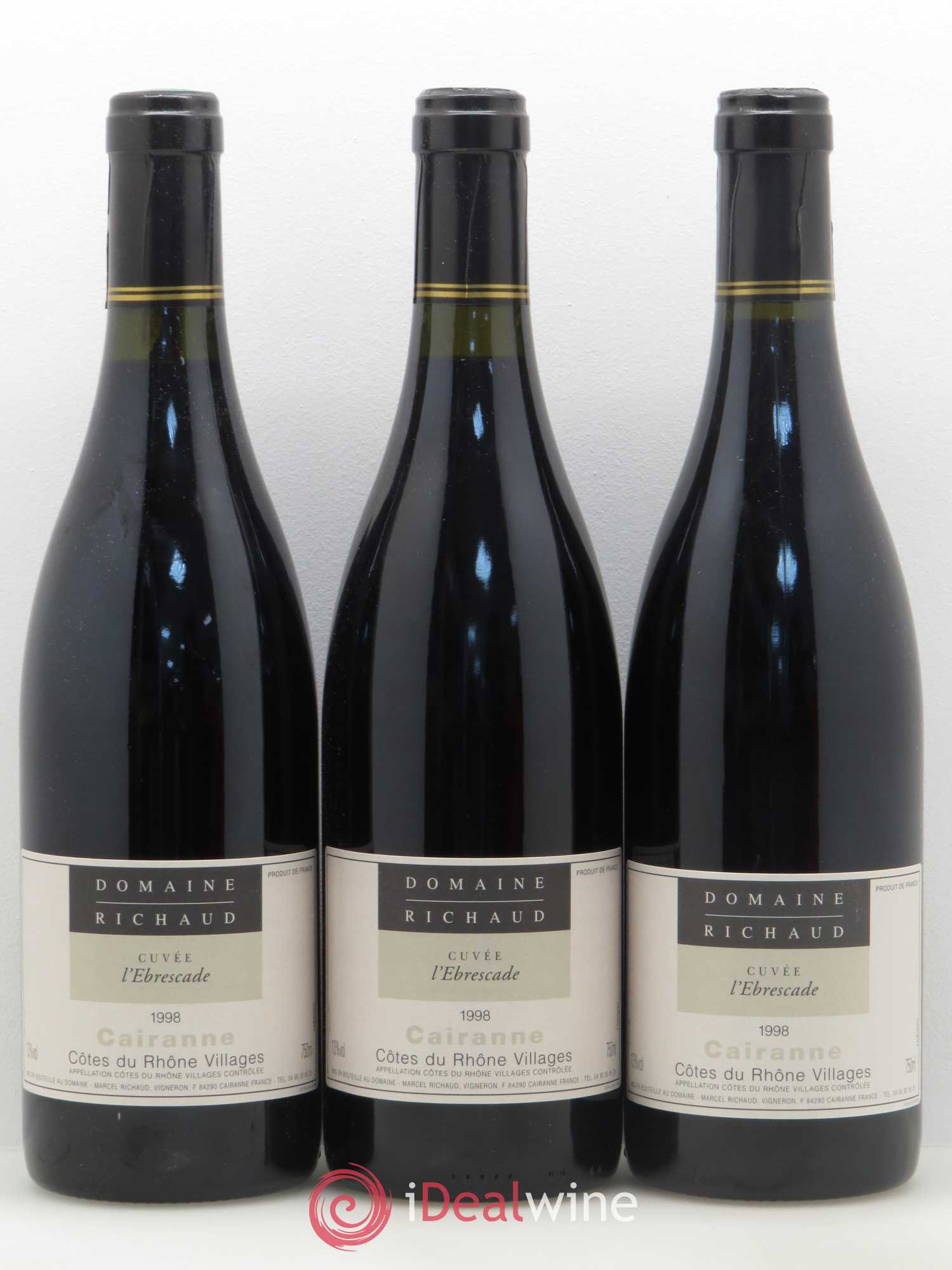 Cairanne Ebrescade Marcel Richaud 1998 - Lot de 6 bouteilles - 2