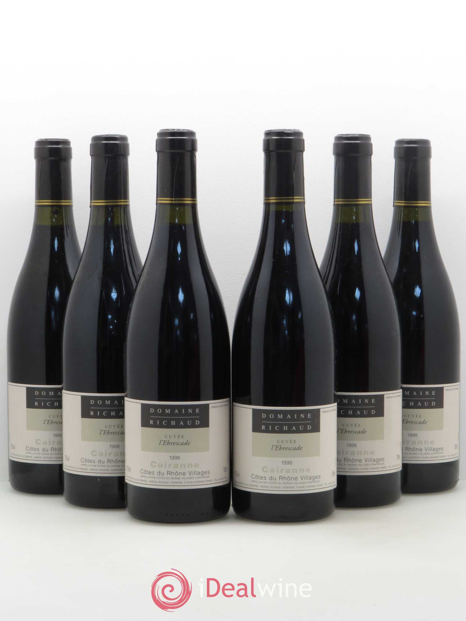 Cairanne Ebrescade Marcel Richaud 1998 - Lot de 6 bouteilles - 0