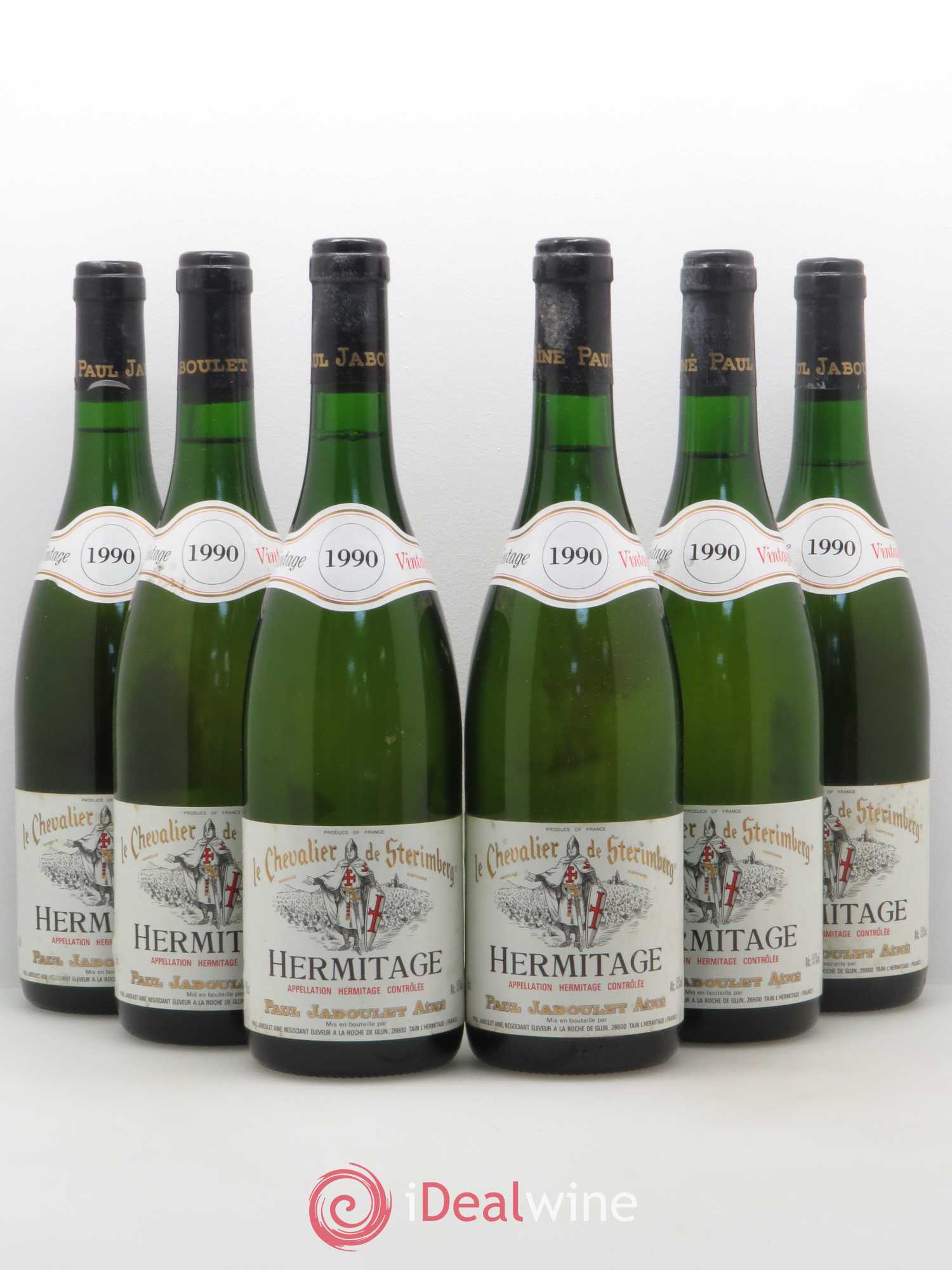 Hermitage Chevalier de Sterimberg Paul Jaboulet Ainé 1990 - Lot de 6 bouteilles - 0
