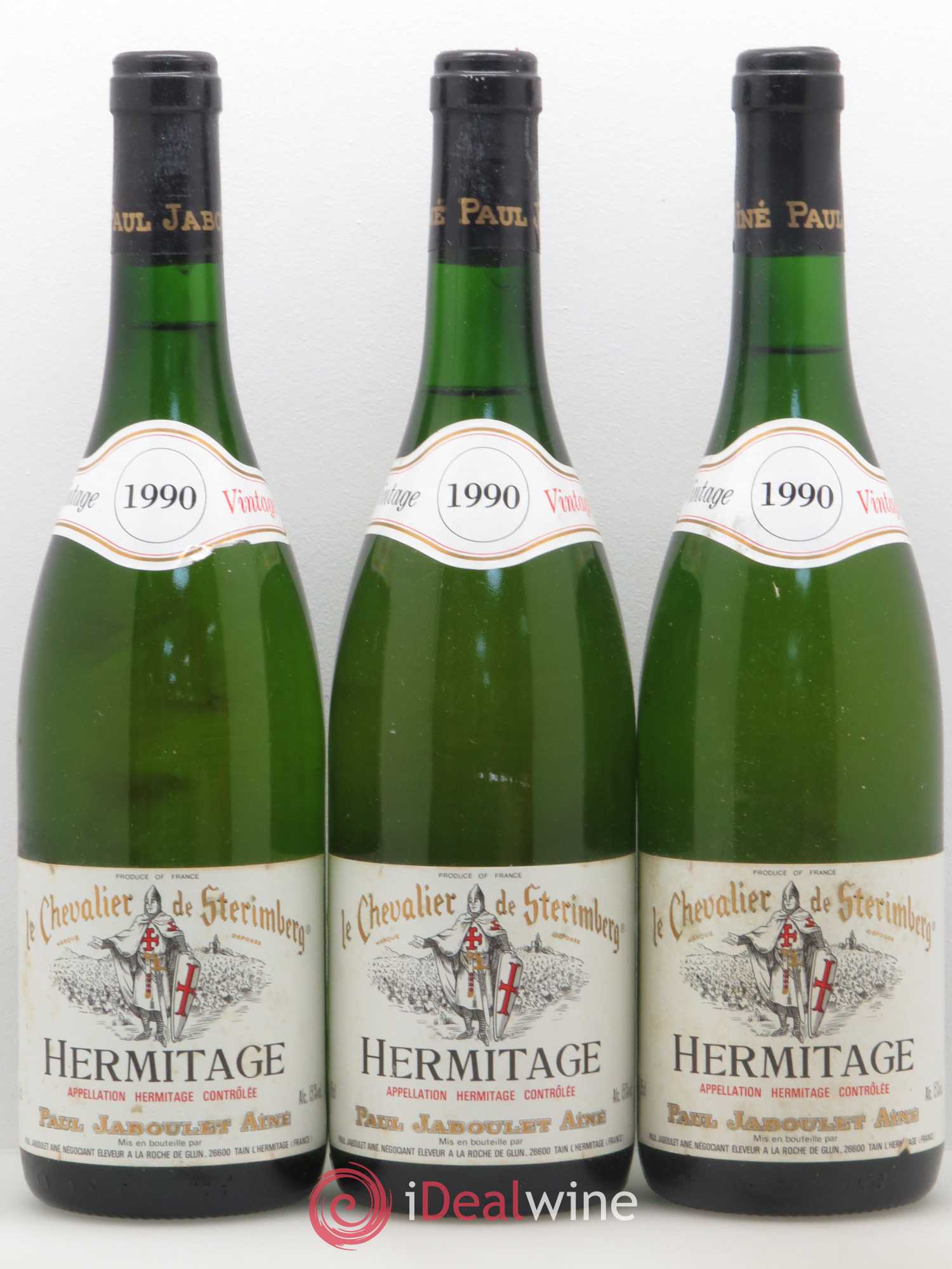 Hermitage Chevalier de Sterimberg Paul Jaboulet Ainé 1990 - Lot de 3 bouteilles - 0