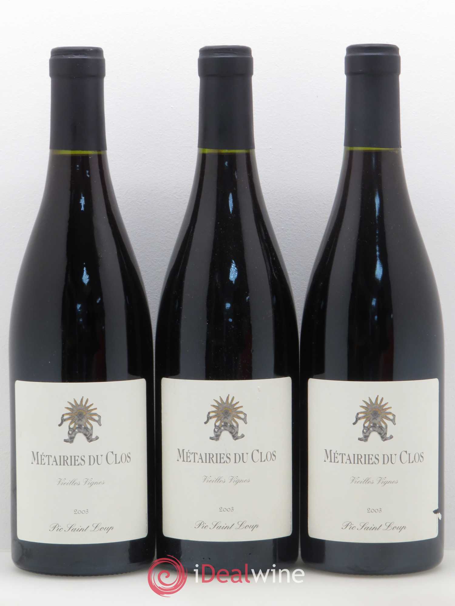 Pic Saint-Loup Les Métairies du Clos Vieilles Vignes Christophe Peyrus et Françoise Julien Vieilles Vignes (sans prix de réserve) 2003 - Lotto di 6 bottiglie - 2