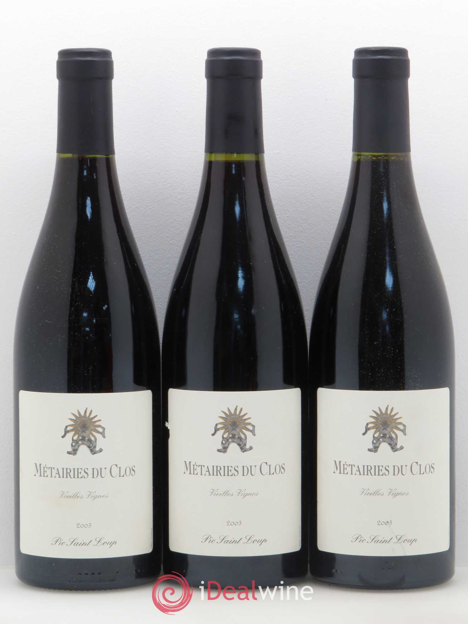 Pic Saint-Loup Les Métairies du Clos Vieilles Vignes Christophe Peyrus et Françoise Julien Vieilles Vignes (sans prix de réserve) 2003 - Lotto di 3 bottiglie - 0