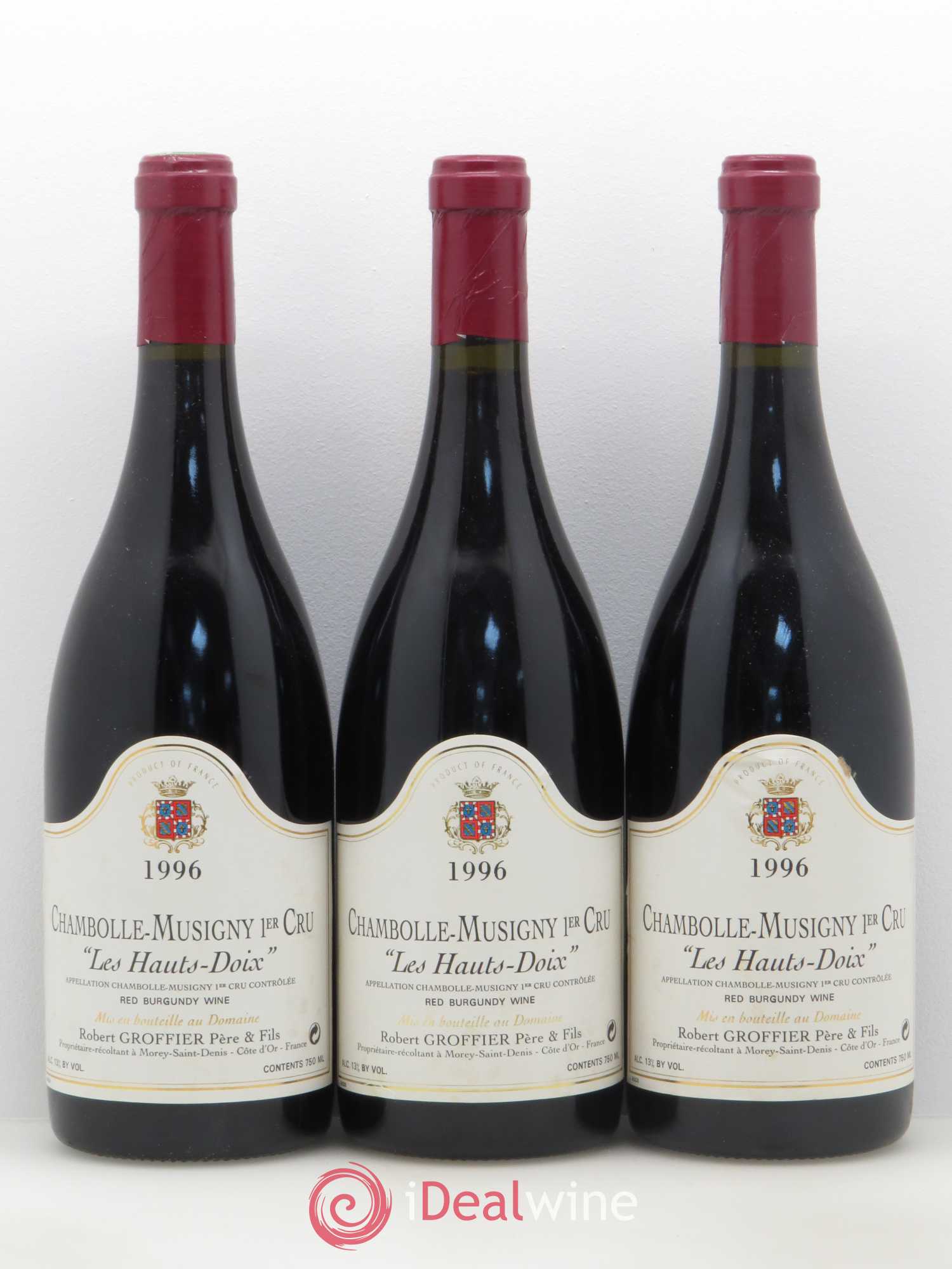 Chambolle-Musigny 1er Cru Les Hauts Doix Robert Groffier Père & Fils (Domaine) 1996 - Lot de 3 bouteilles - 0