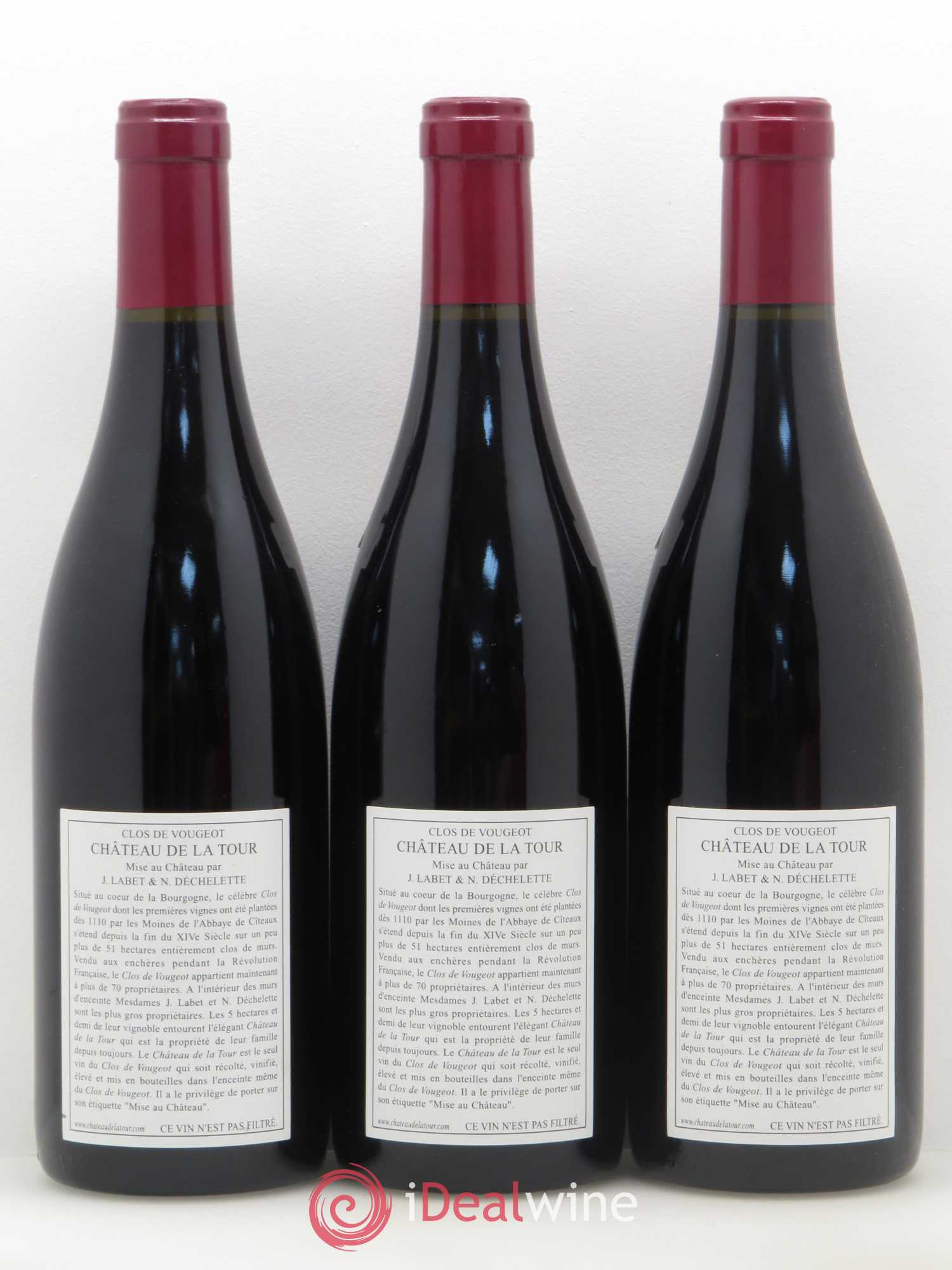 Clos de Vougeot Grand Cru Château de La Tour 2005 - Lot de 3 bouteilles - 1